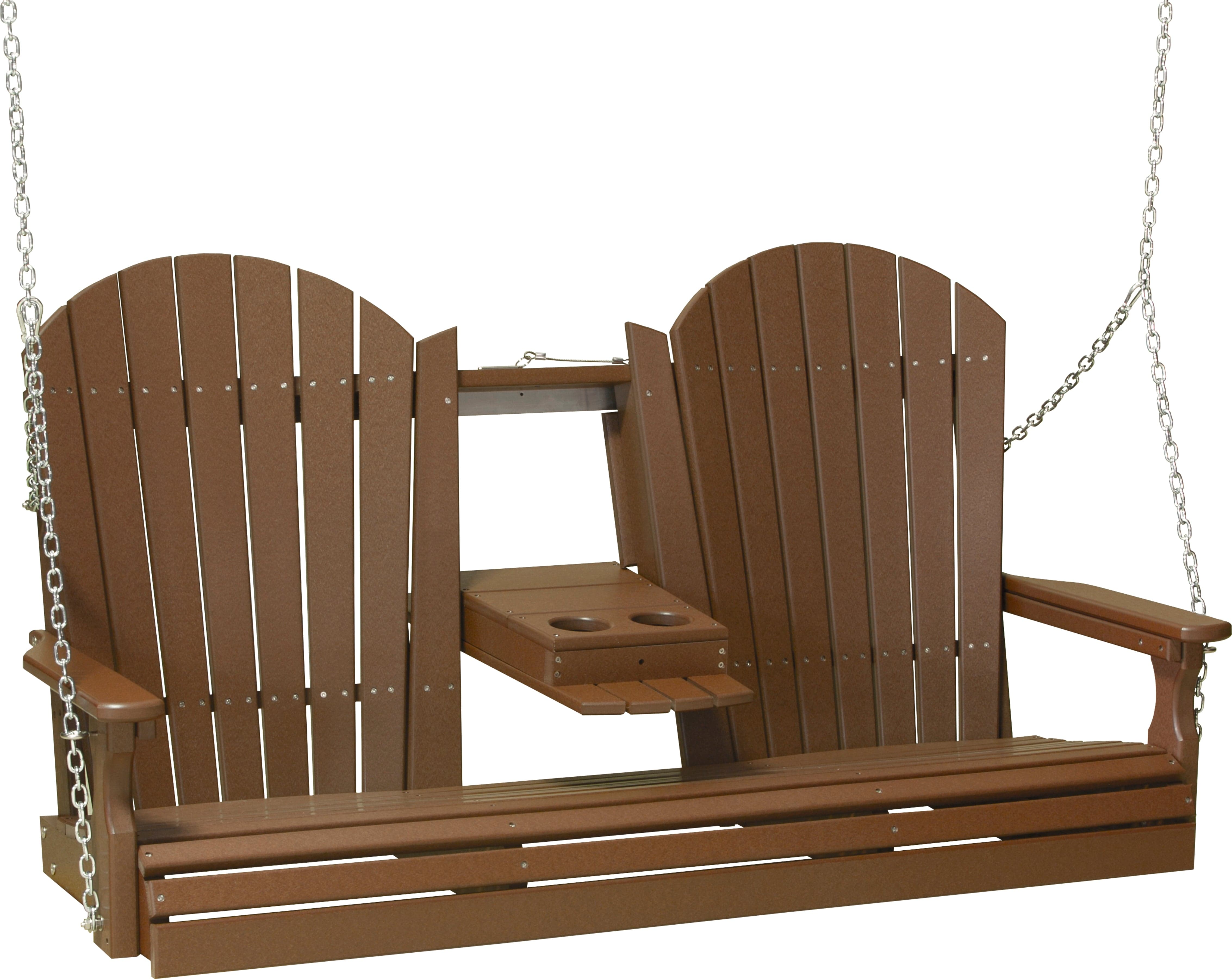 LuxCraft Adirondack 5-Foot Console Poly Composite Porch Swing