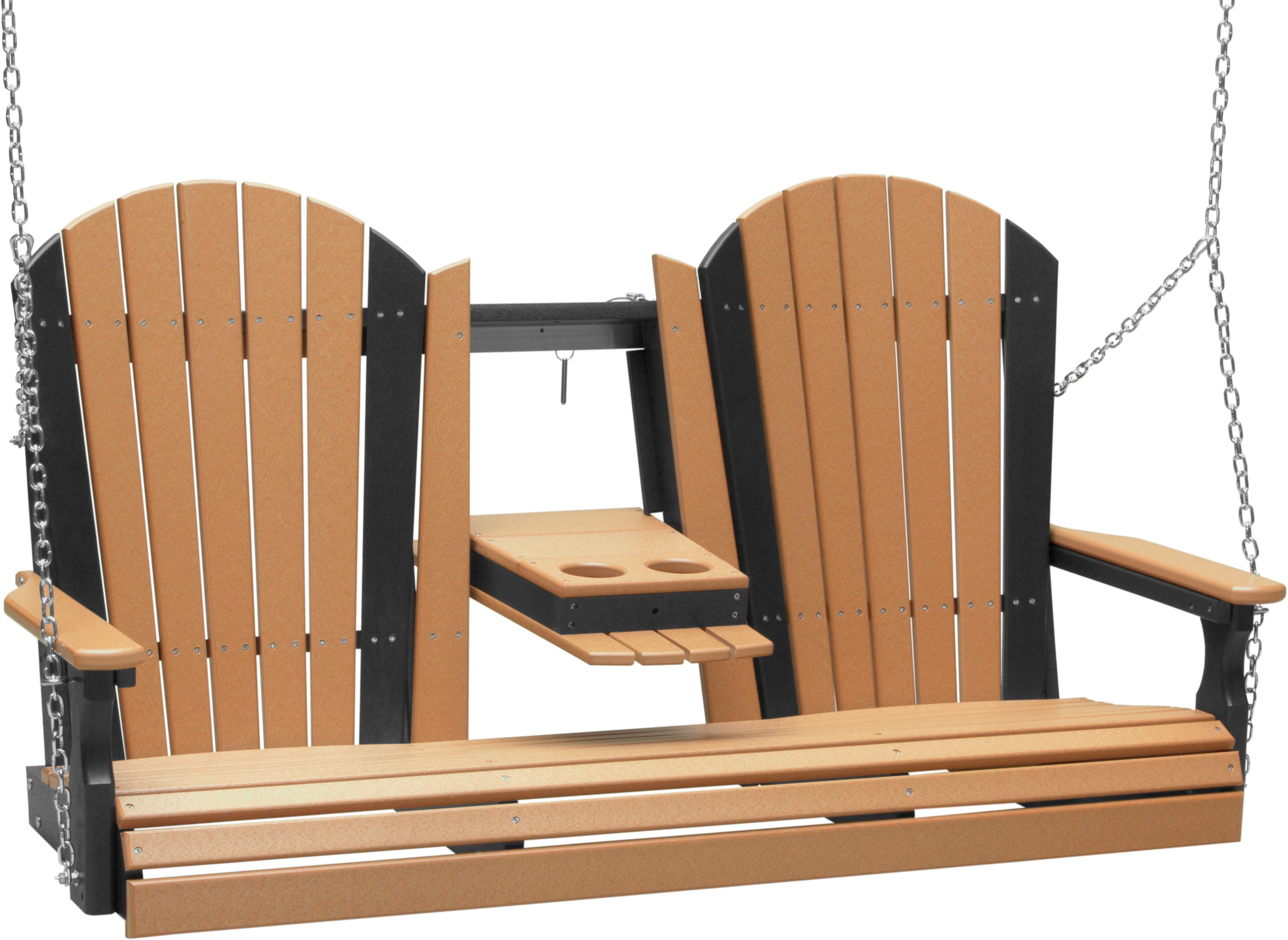 LuxCraft Adirondack 5-Foot Console Poly Composite Porch Swing