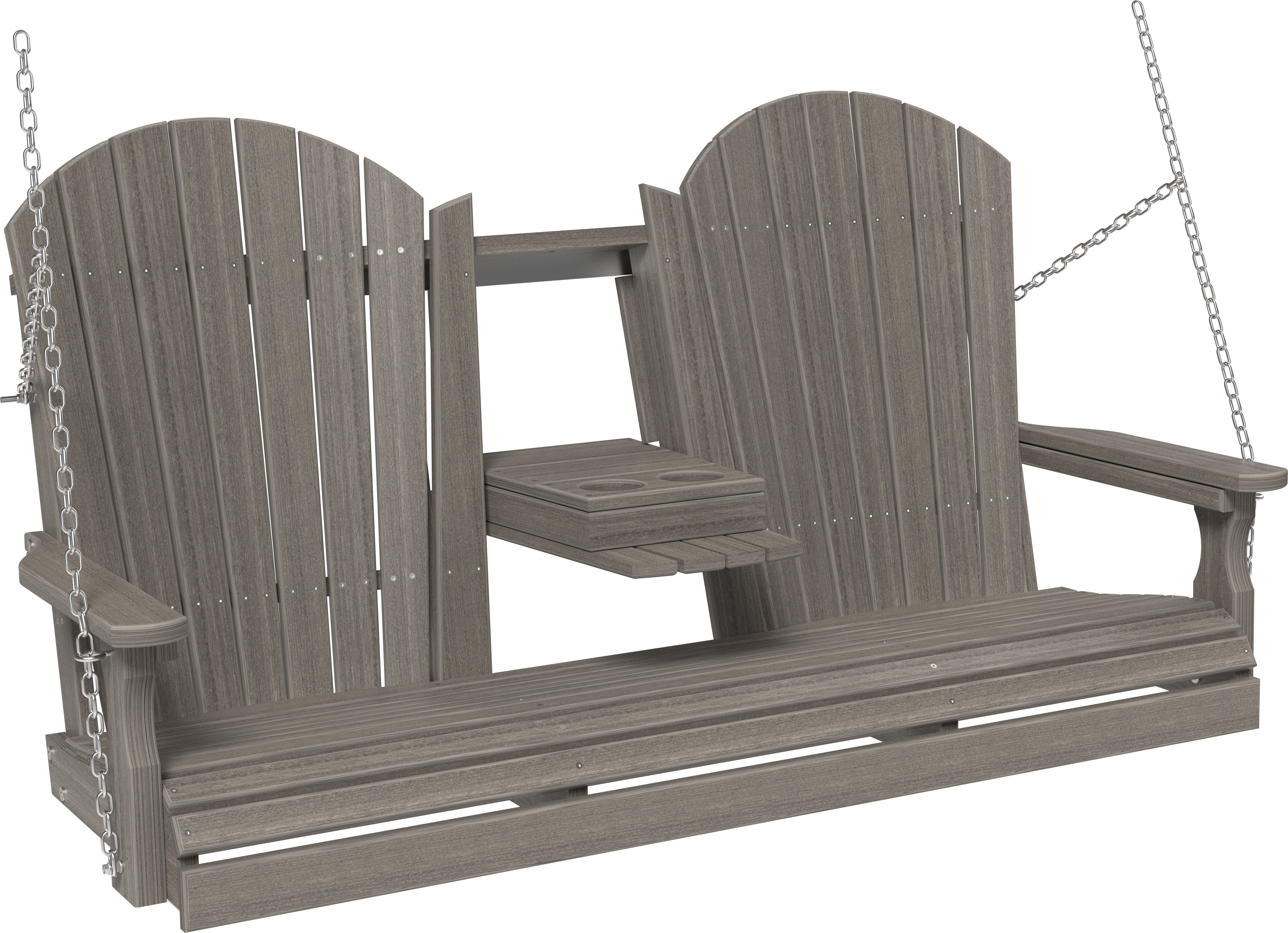 LuxCraft Adirondack 5-Foot Console Poly Composite Porch Swing