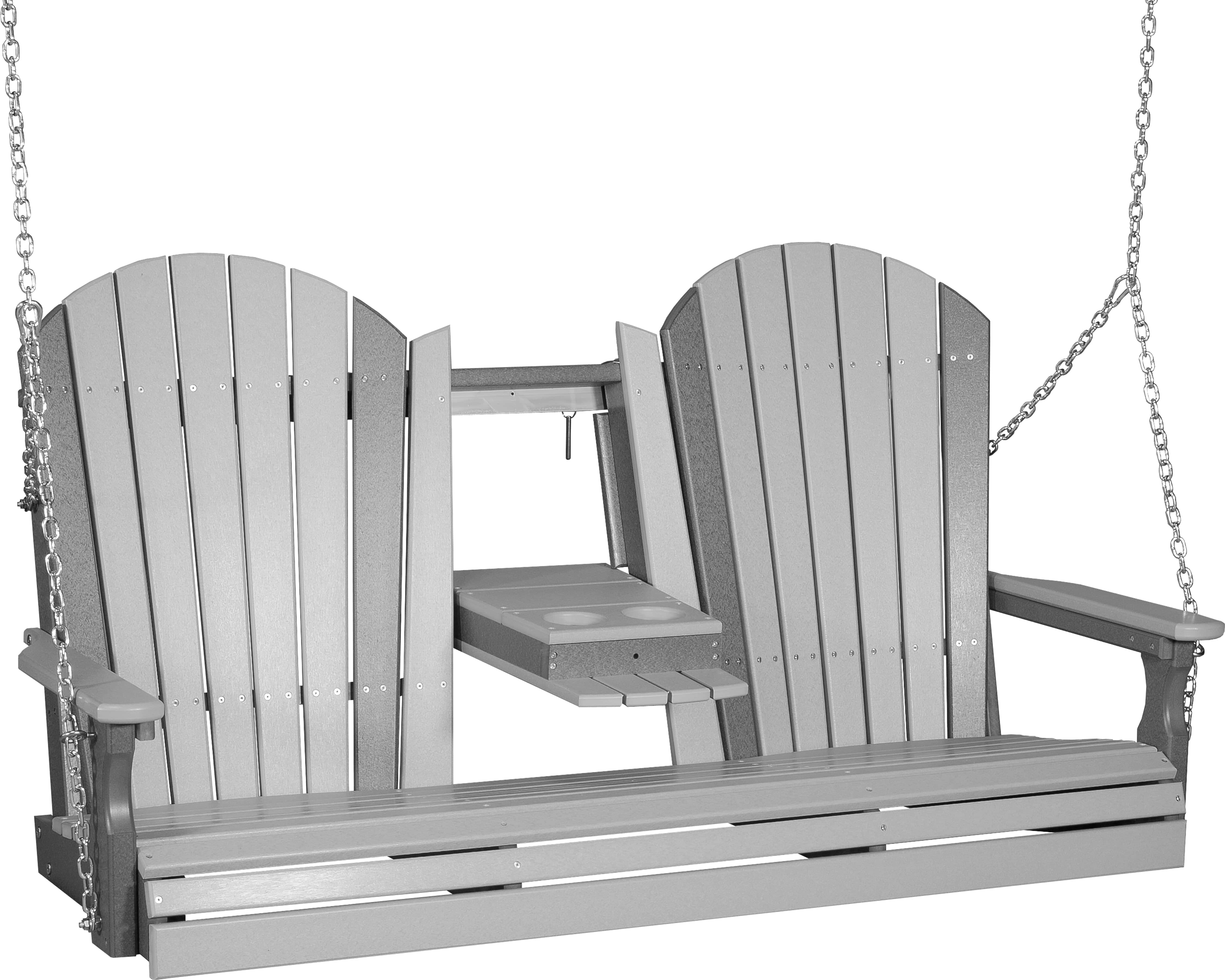 LuxCraft Adirondack 5-Foot Console Poly Composite Porch Swing