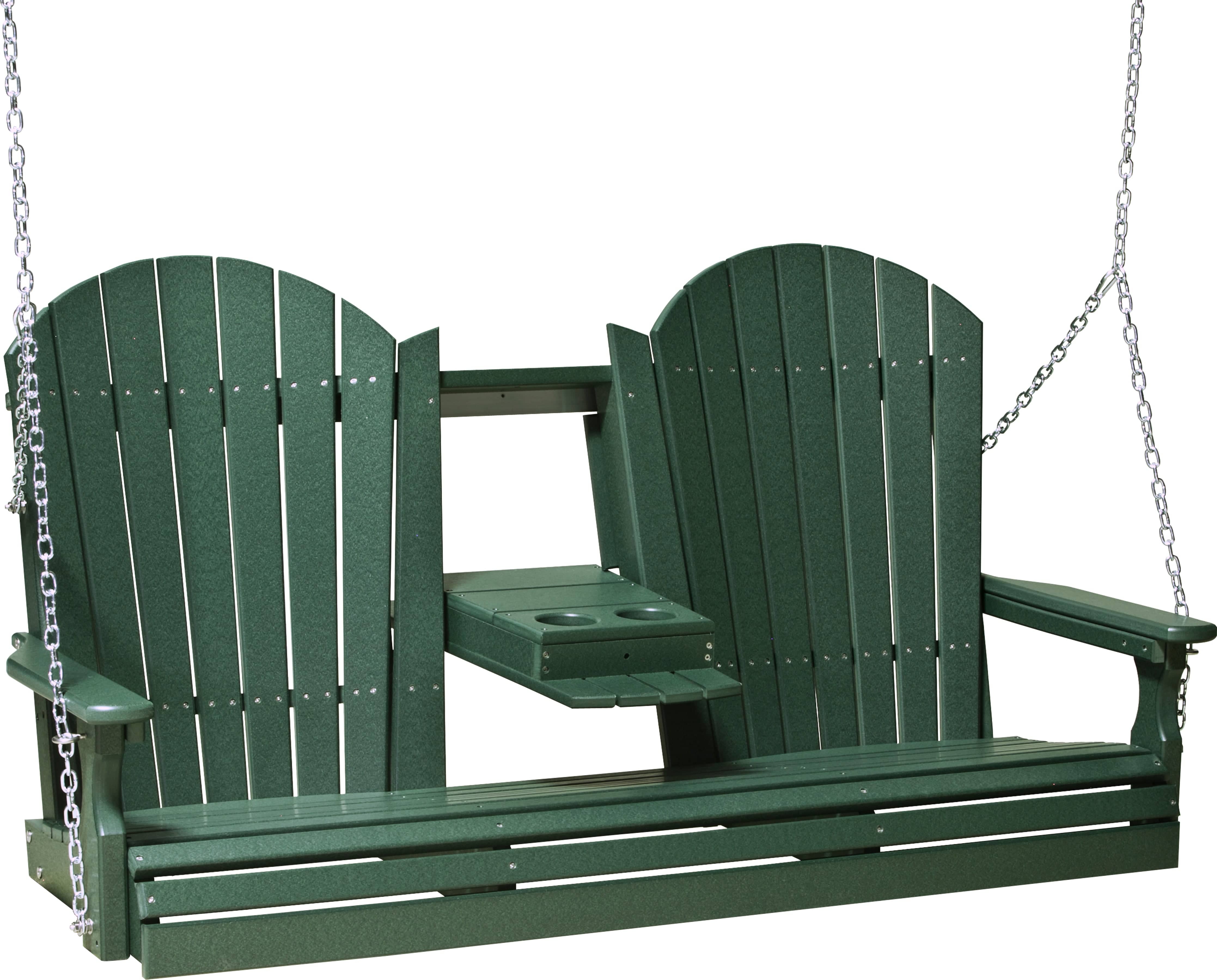 LuxCraft Adirondack 5-Foot Console Poly Composite Porch Swing