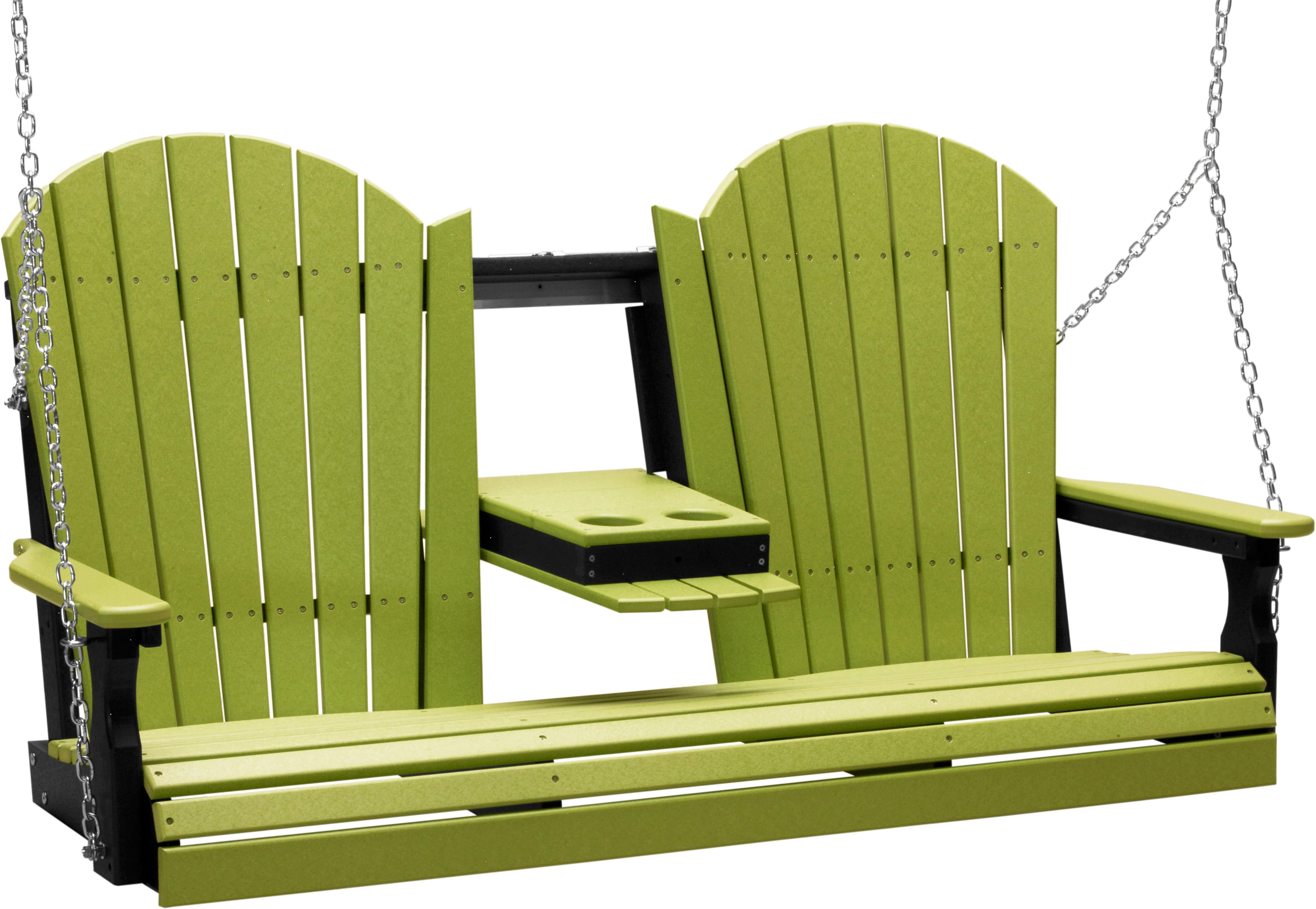 LuxCraft Adirondack 5-Foot Console Poly Composite Porch Swing