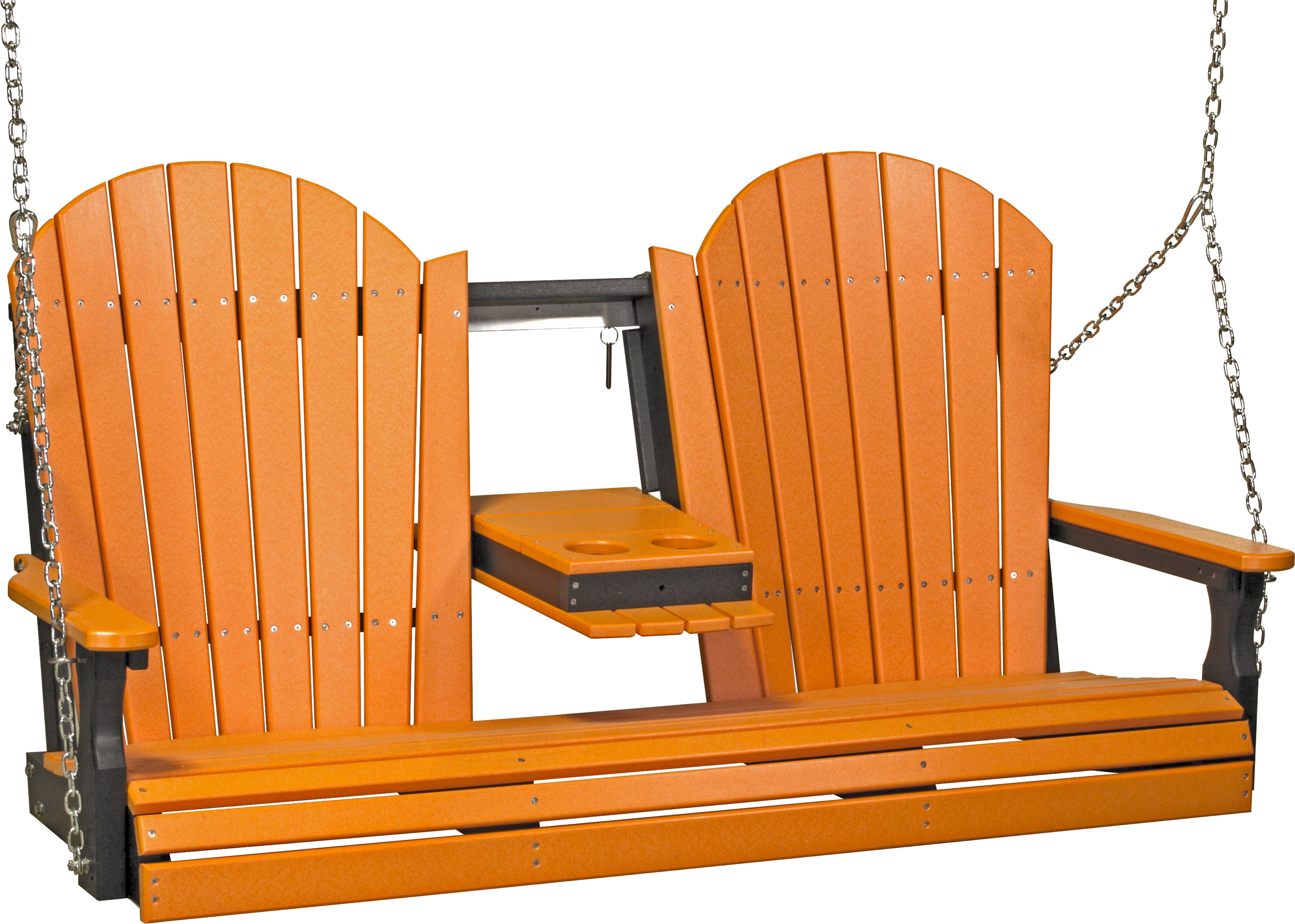 LuxCraft Adirondack 5-Foot Console Poly Composite Porch Swing