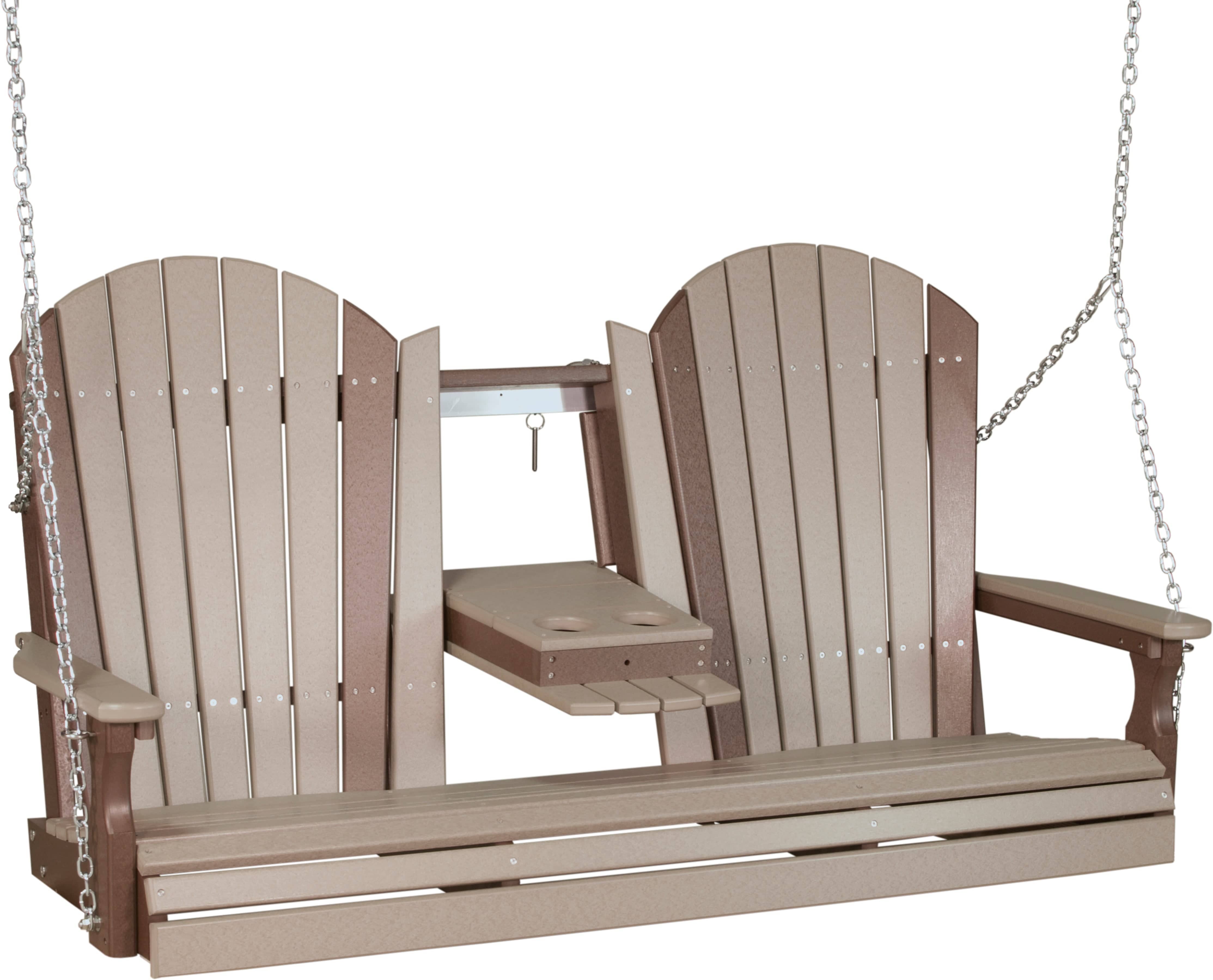 LuxCraft Adirondack 5-Foot Console Poly Composite Porch Swing