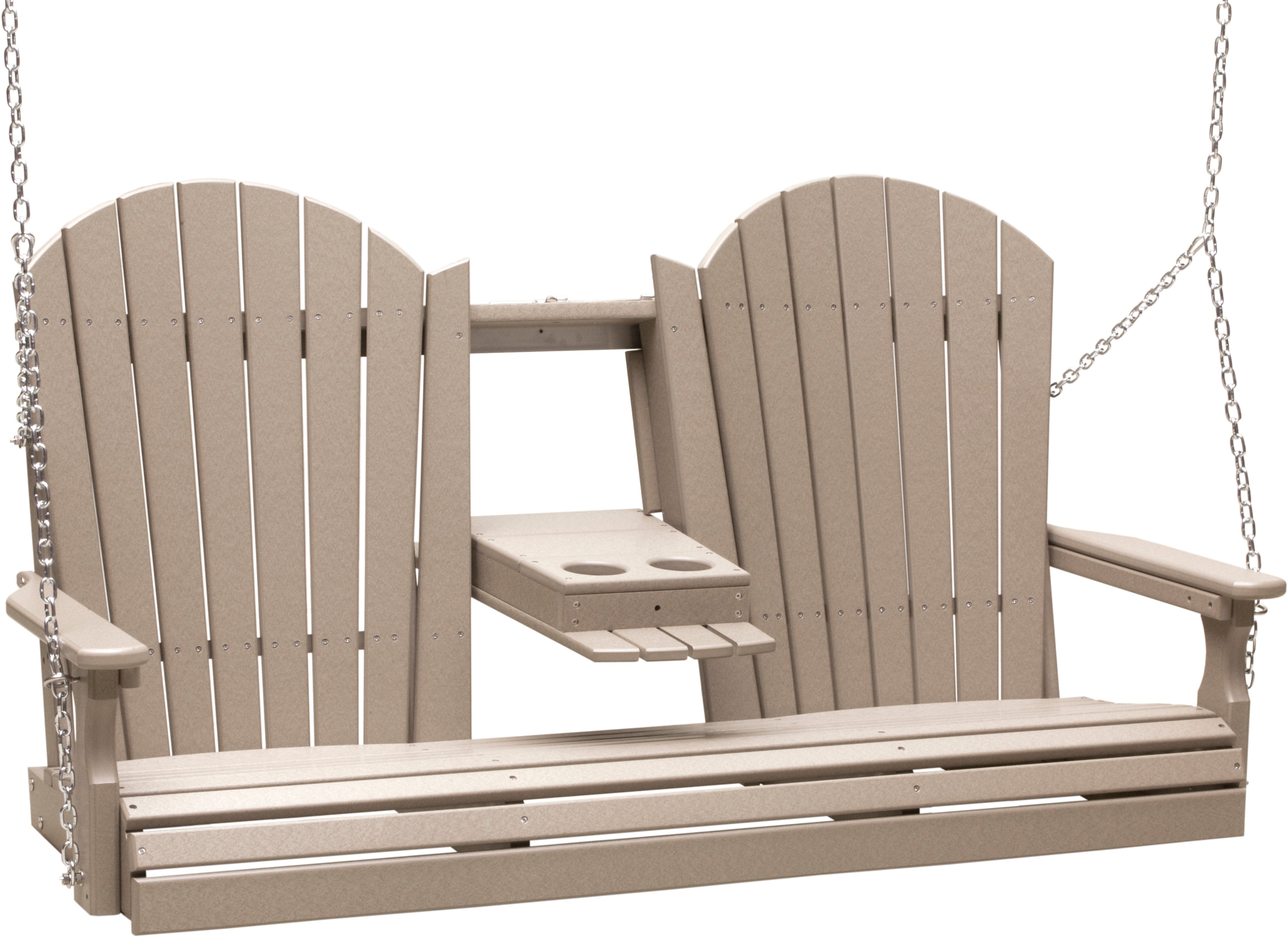 LuxCraft Adirondack 5-Foot Console Poly Composite Porch Swing