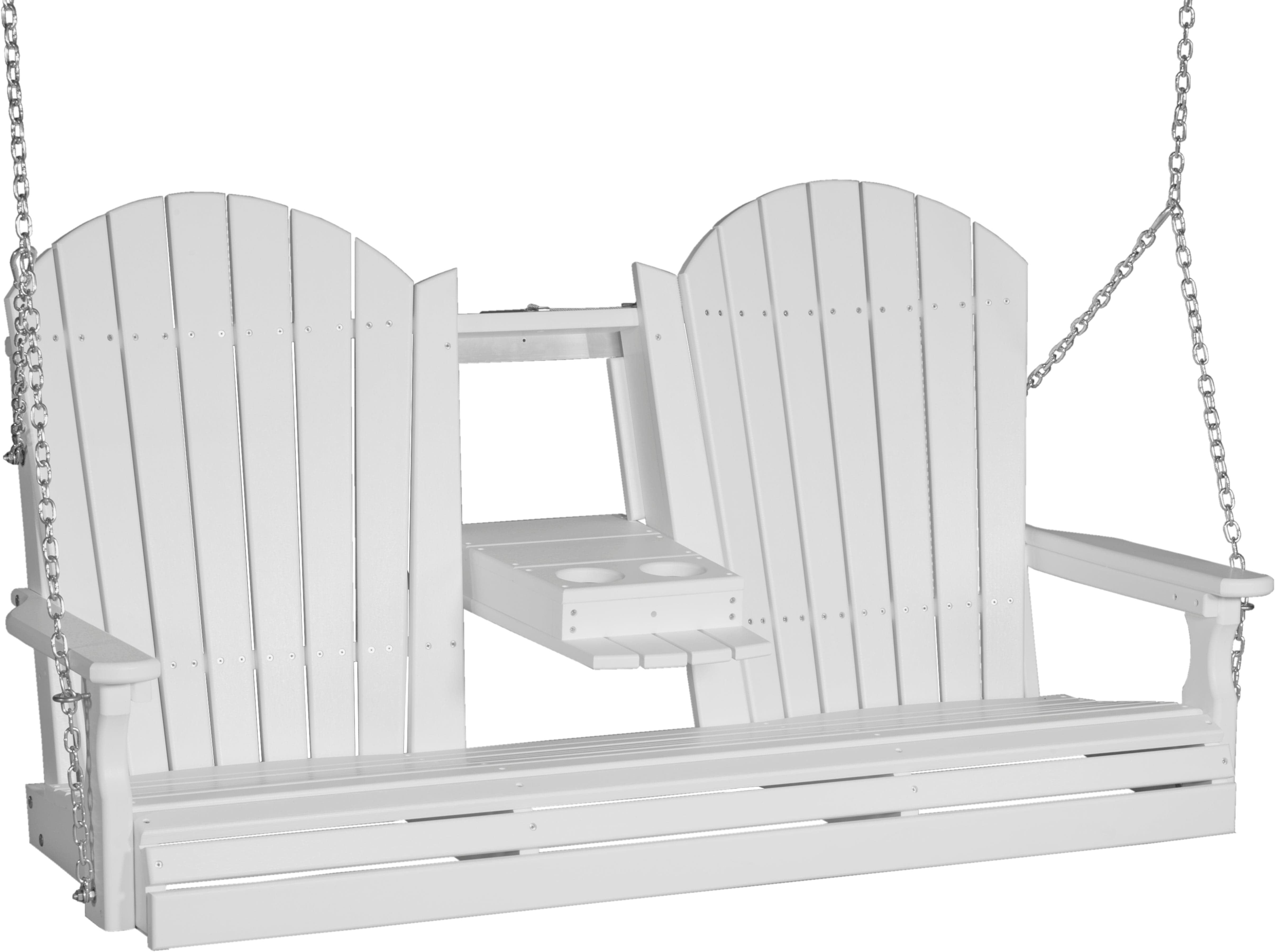 LuxCraft Adirondack 5-Foot Console Poly Composite Porch Swing