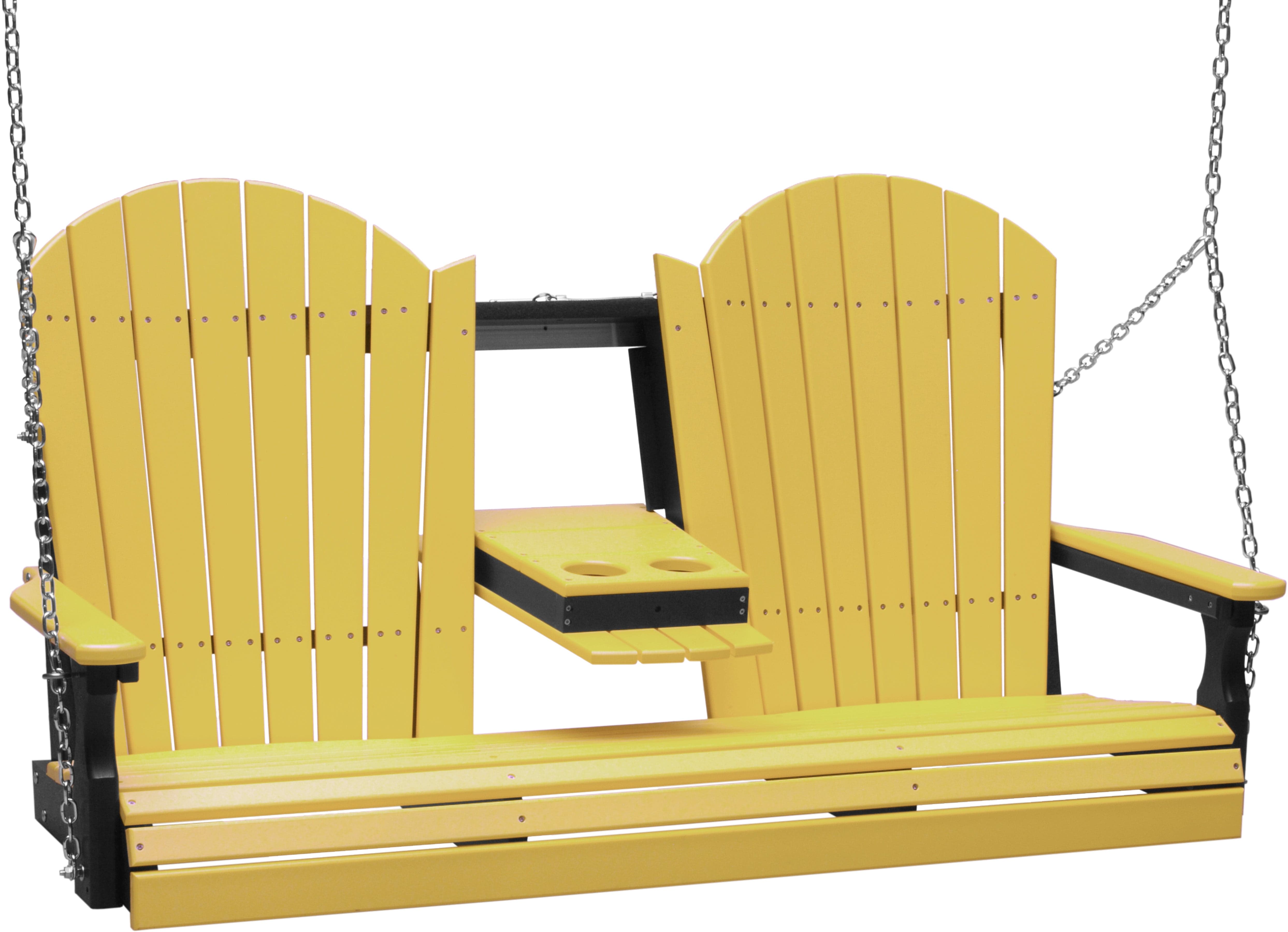 LuxCraft Adirondack 5-Foot Console Poly Composite Porch Swing