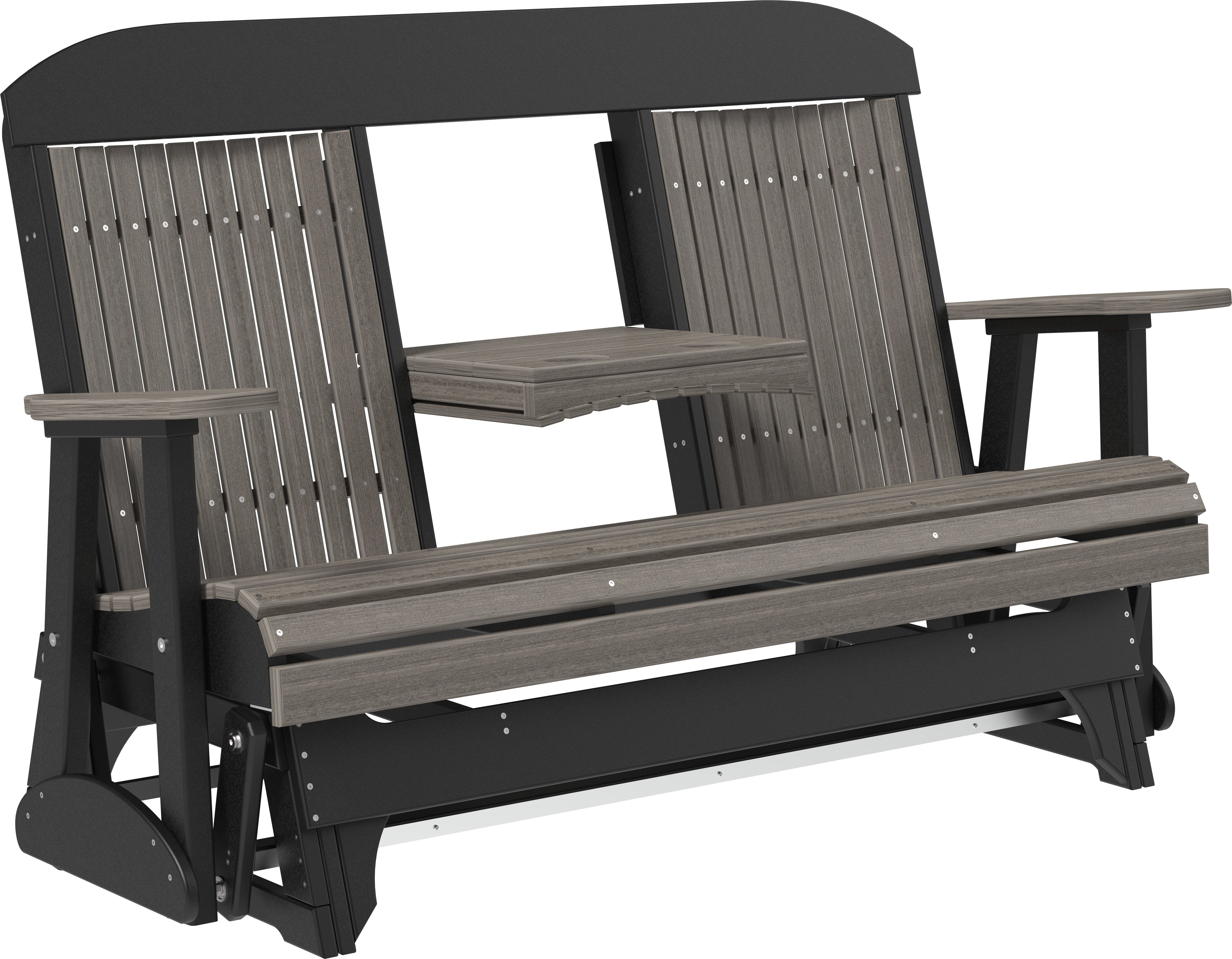 LuxCraft Classic Highback Console 5-Foot Poly Composite Patio Glider