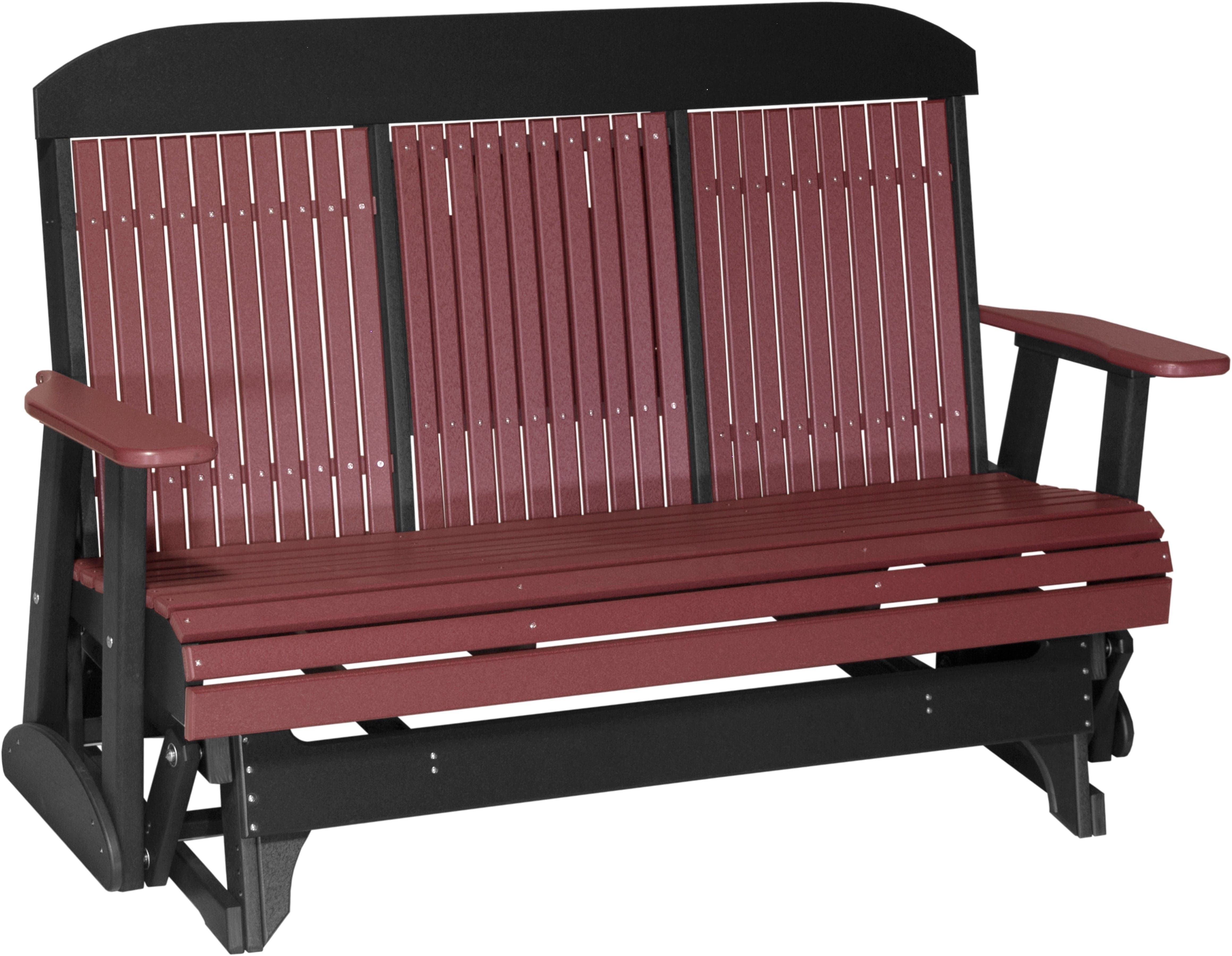 LuxCraft Classic Highback Console 5-Foot Poly Composite Patio Glider