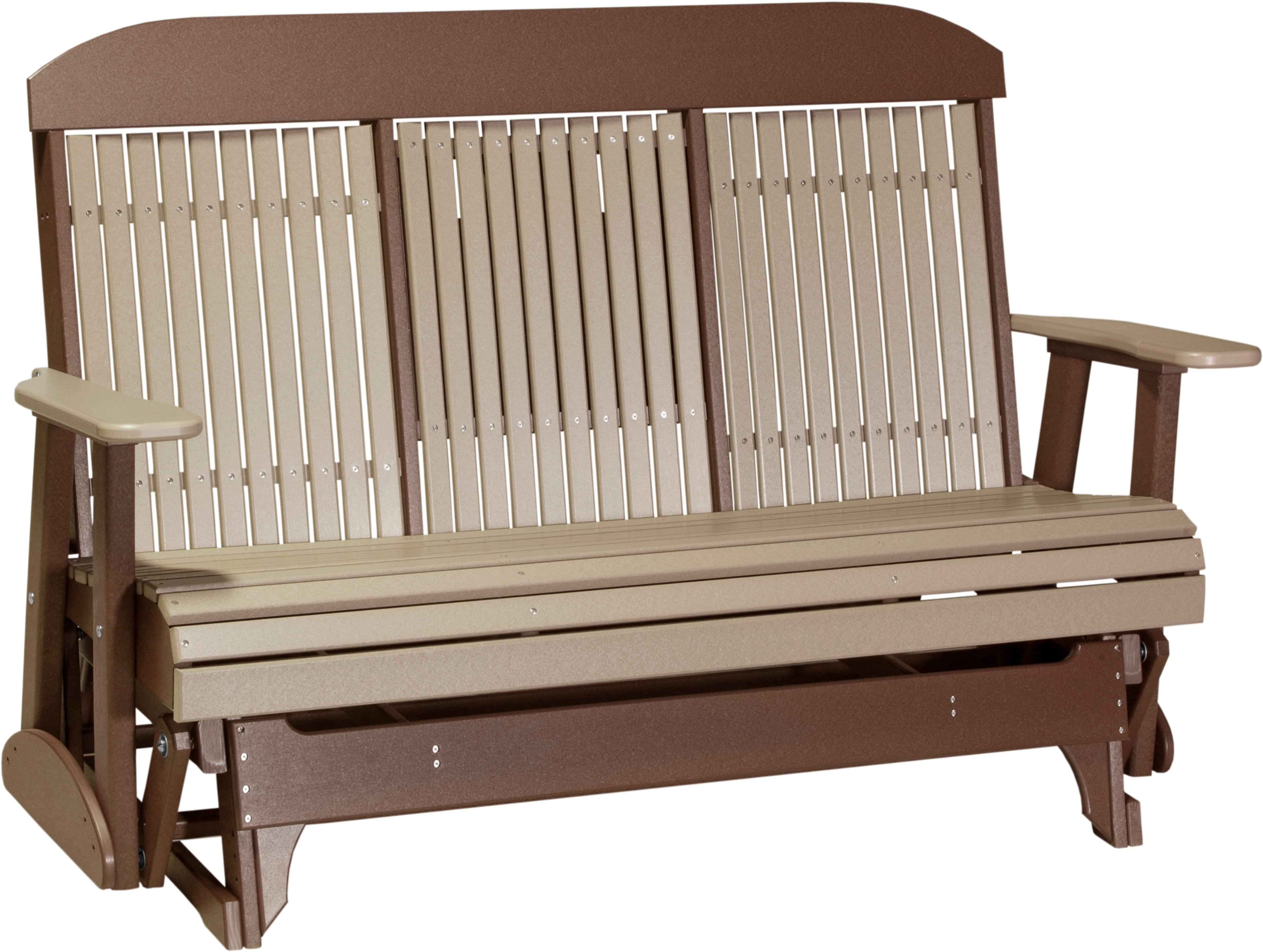 LuxCraft Classic Highback Console 5-Foot Poly Composite Patio Glider