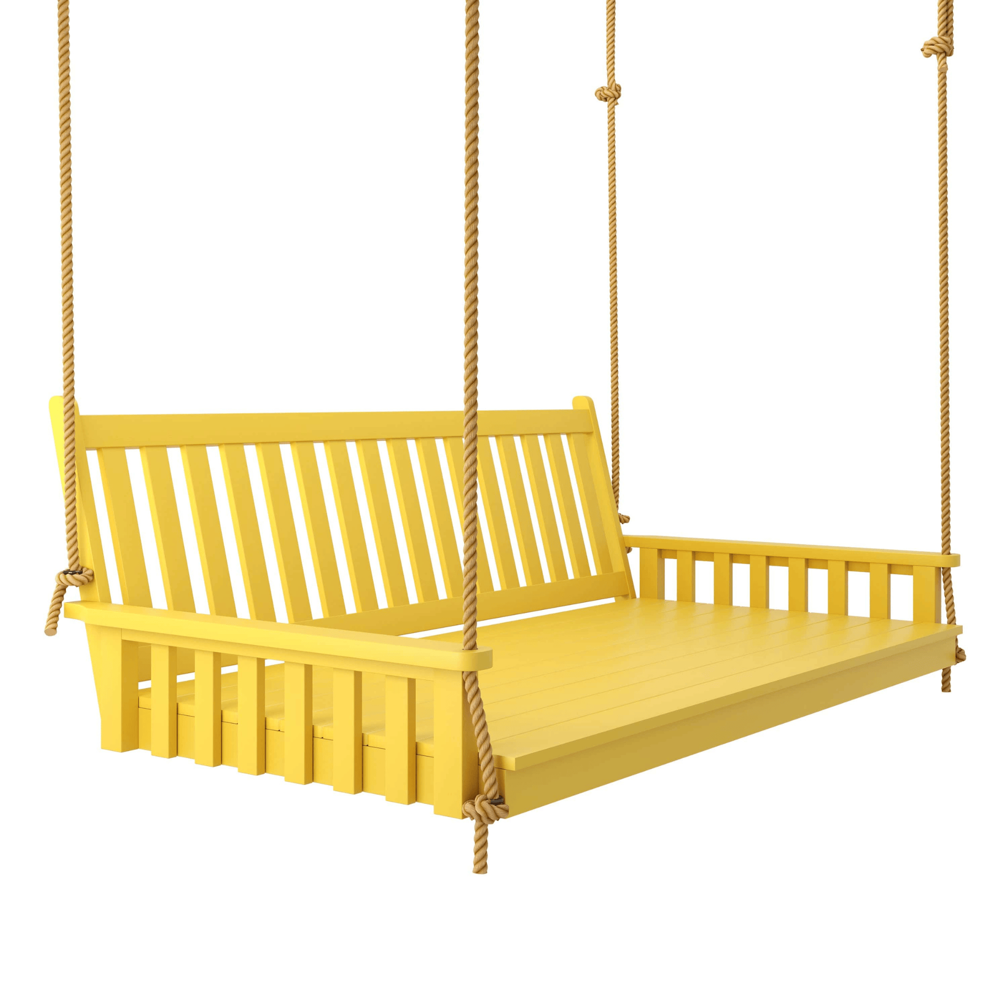 Keystone Amish Co. 6 Foot Franklin Porch Swing Bed, Canary Yellow Paint