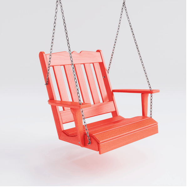 Keystone Amish Co. York Recycled Plastic Swing Chair, Bright Red