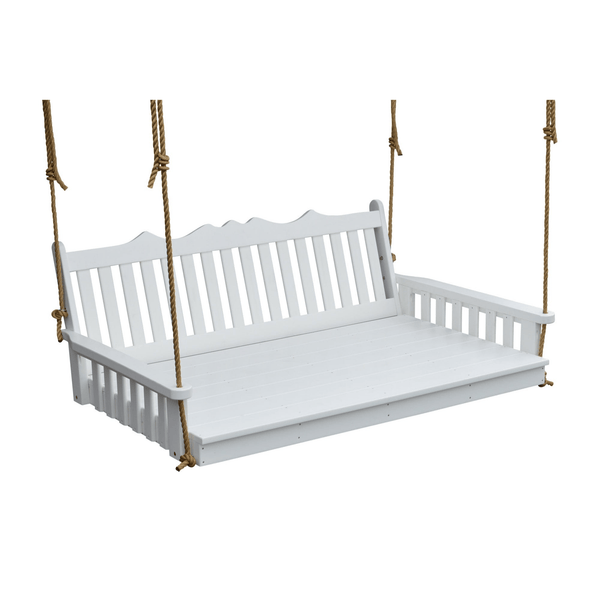 Keystone Amish Co. Twin York Recycled Plastic Swing Bed, Bright White