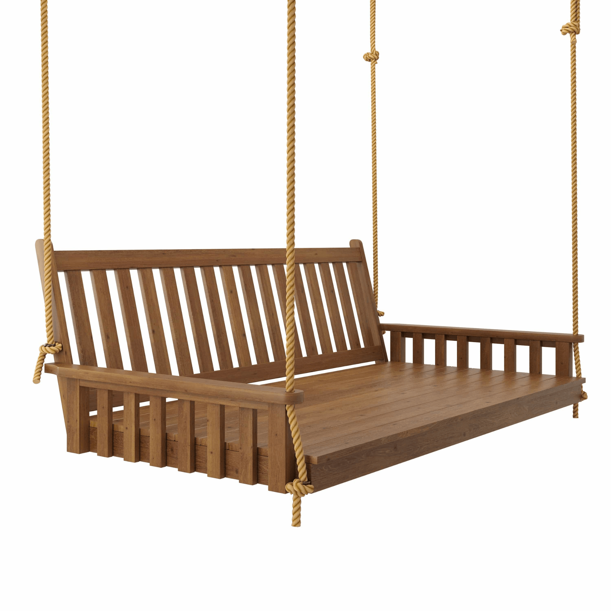 Keystone Amish Co. Twin Franklin Red Cedar Swing Bed, Mushroom Stain