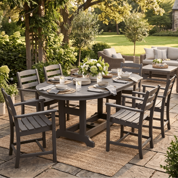 Berlin Gardens Outdoor 64" Oblong Poly Dining Table