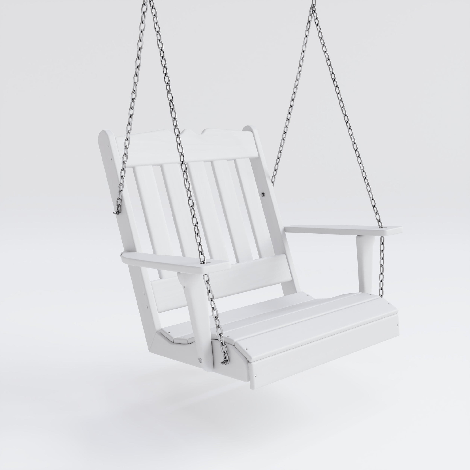 Keystone Amish Co. York Recycled Plastic Swing Chair, Bright White