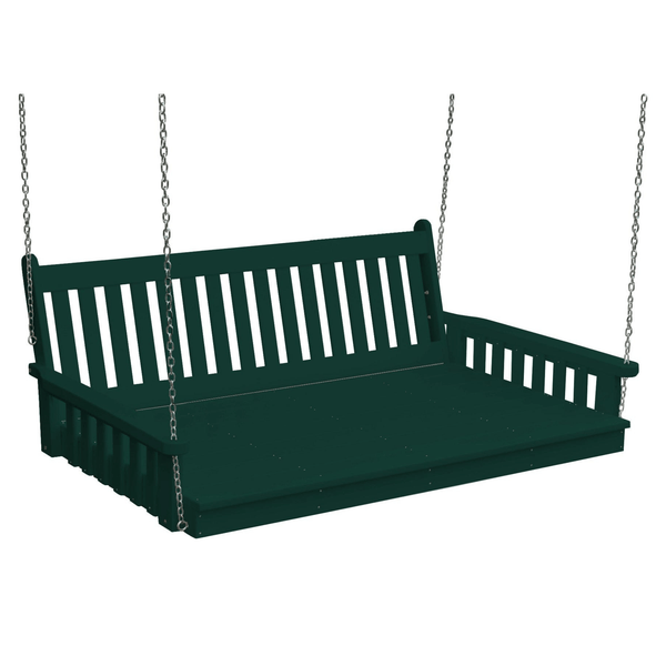 Keystone Amish Co. 4 Foot Franklin Recycled Plastic Swing Bed, Turf Green