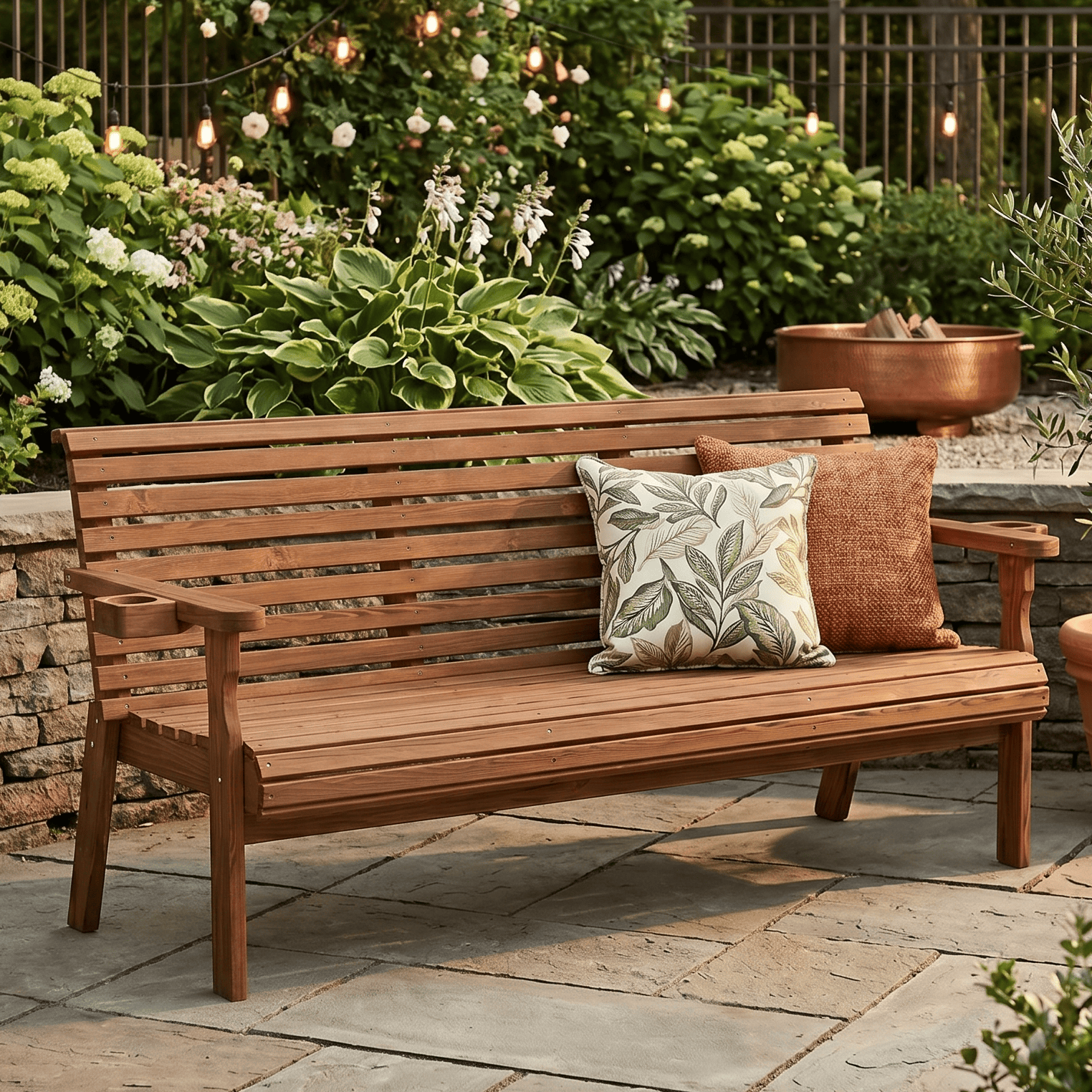 Amish Casual Heavy Duty Roll Back 6 Foot Treated Garden Bench