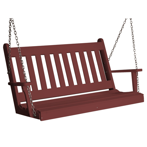 Keystone Amish Co. 4 Foot Franklin Poly Composite Porch Swing, Cherry Wood