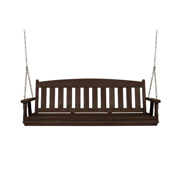 Amish Casual 6 Foot Dark Walnut Stain Mission Porch Swing with Clearcoat