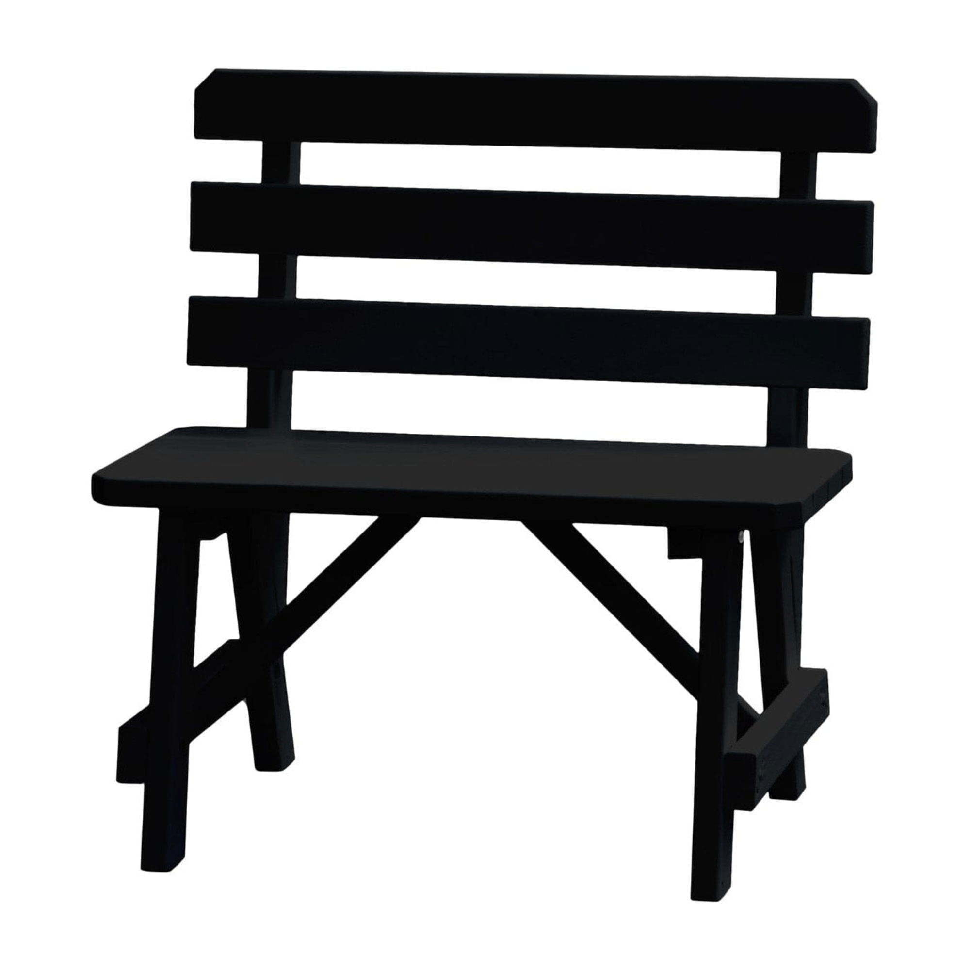 Keystone Amish Co. Traditional Wooden Backed Outdoor Bench