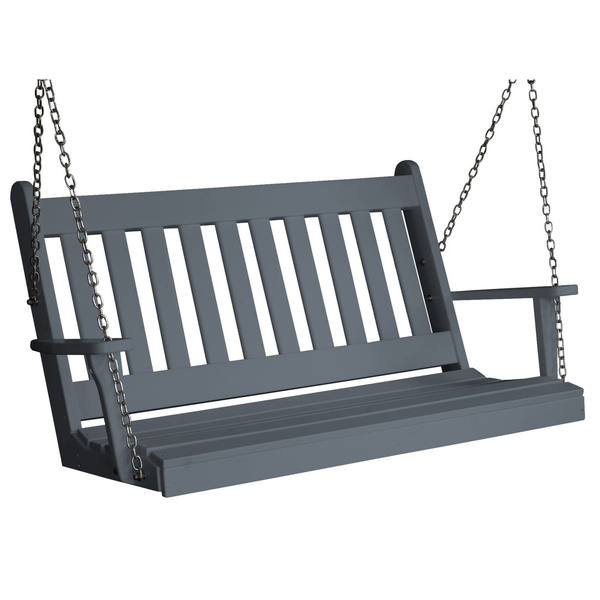 Keystone Amish Co. 4 Foot Franklin Poly Composite Porch Swing, Dark Grey