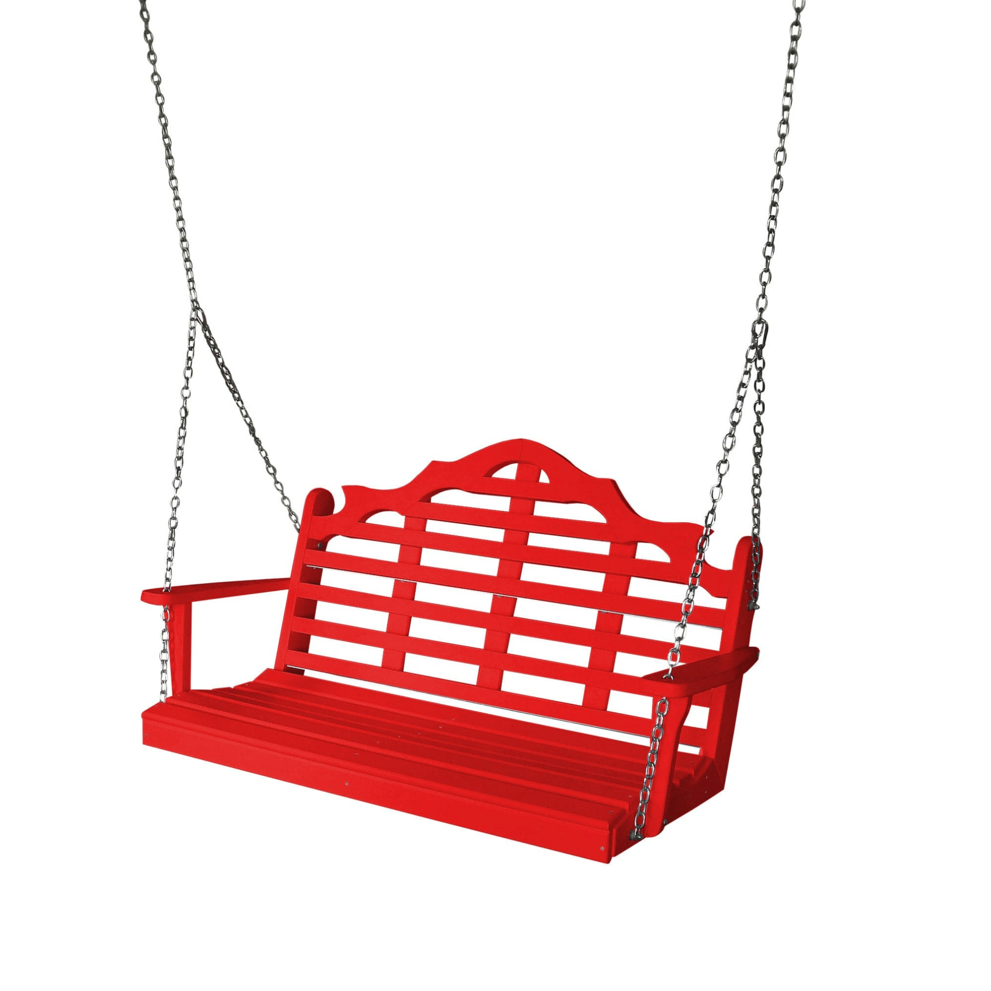 Keystone Amish Co. 4 Foot Milan Recycled Plastic Porch Swing, Bright Red