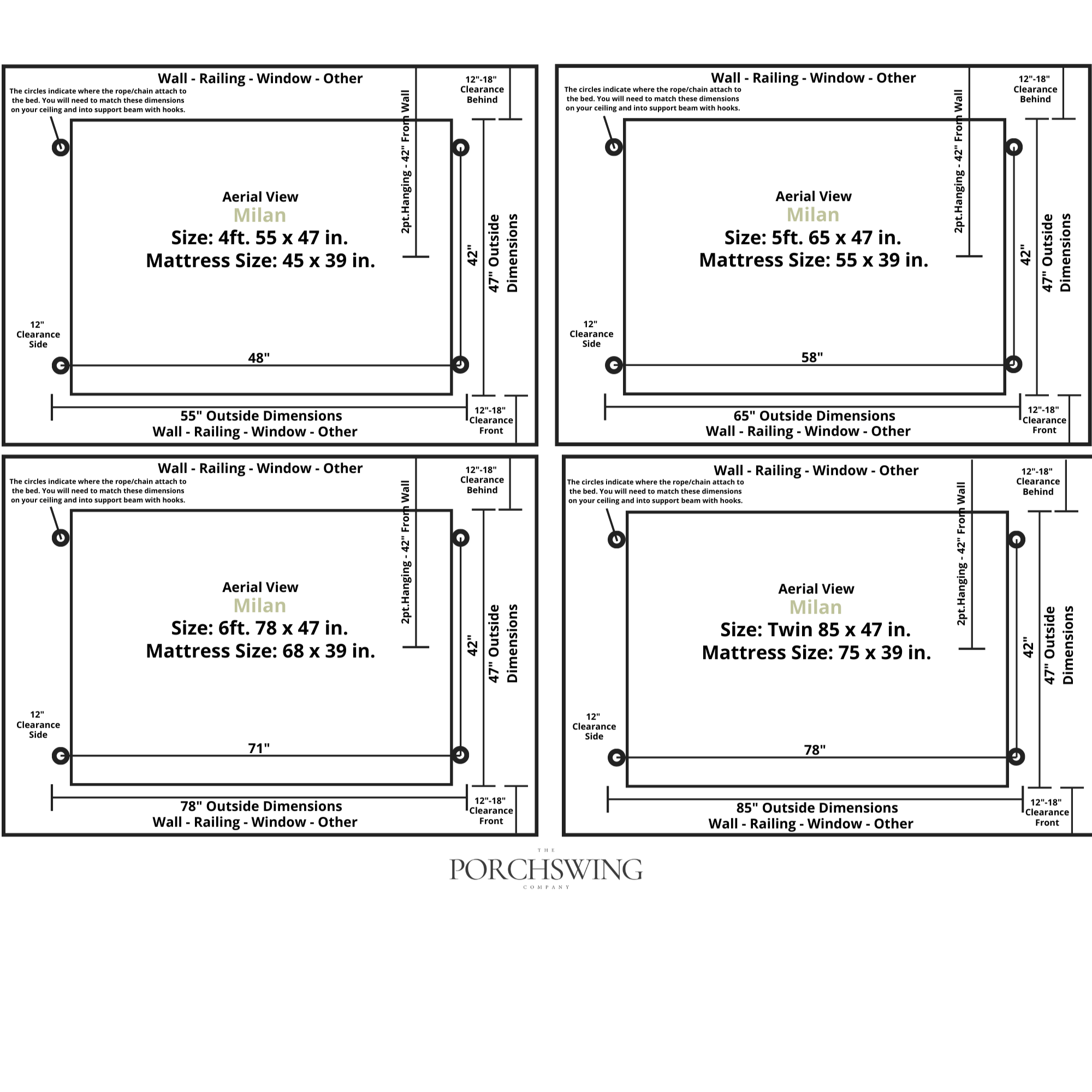 Keystone Amish Co. Milan Red Cedar Swing Bed