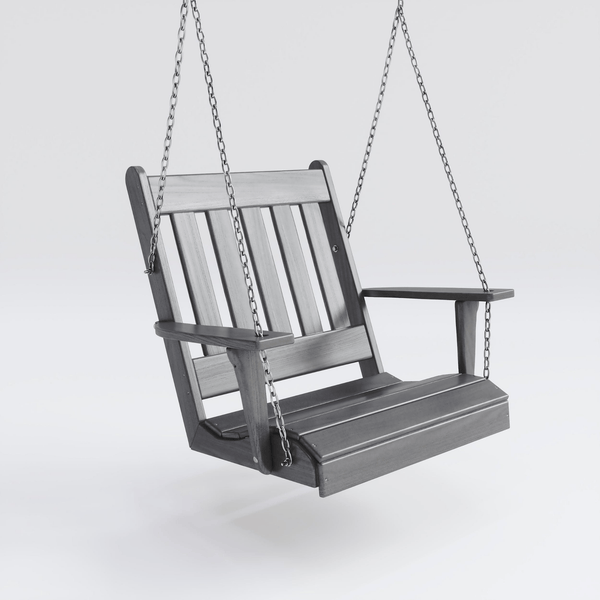 Keystone Amish Co. Franklin English Recycled Plastic Swing Chair, Dark Grey