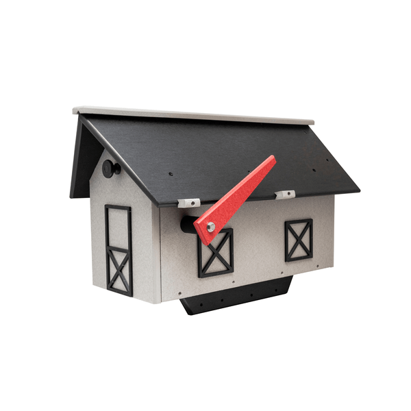 Stratton Field Poly Lumber Post-Mount Decorative Barn Mailbox