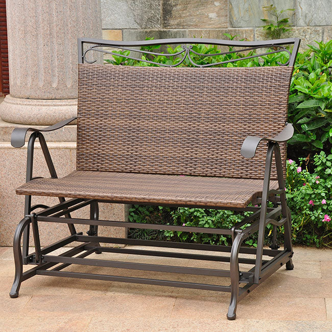 International Caravan Valencia 4ft. Resin Wicker Patio Glider