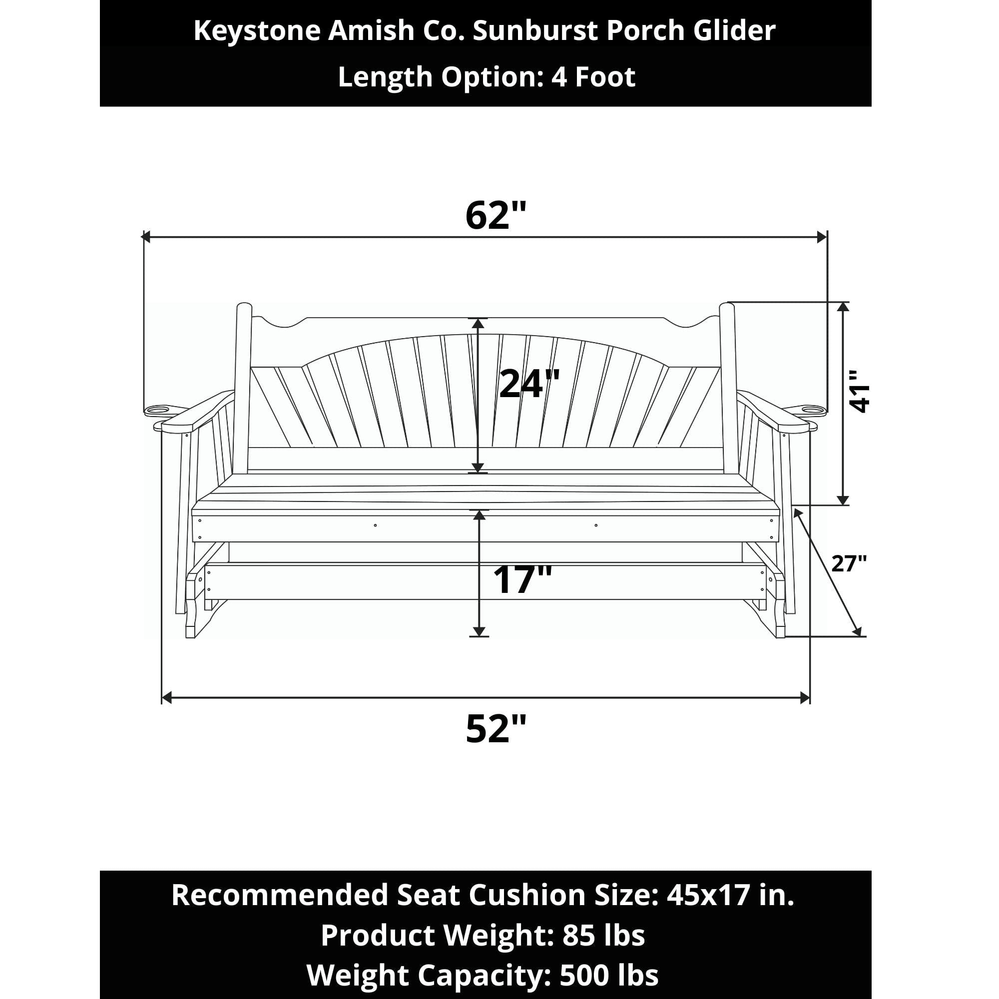 Keystone Amish Co. Sunburst Porch Glider