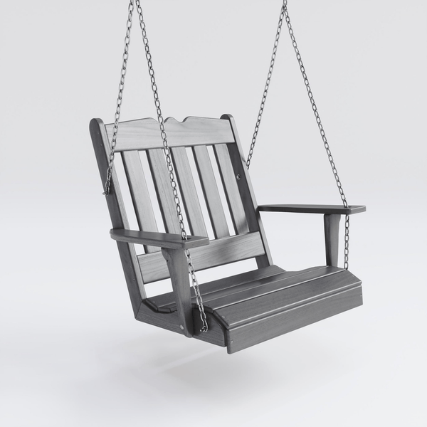 Keystone Amish Co. York Recycled Plastic Swing Chair, Dark Grey