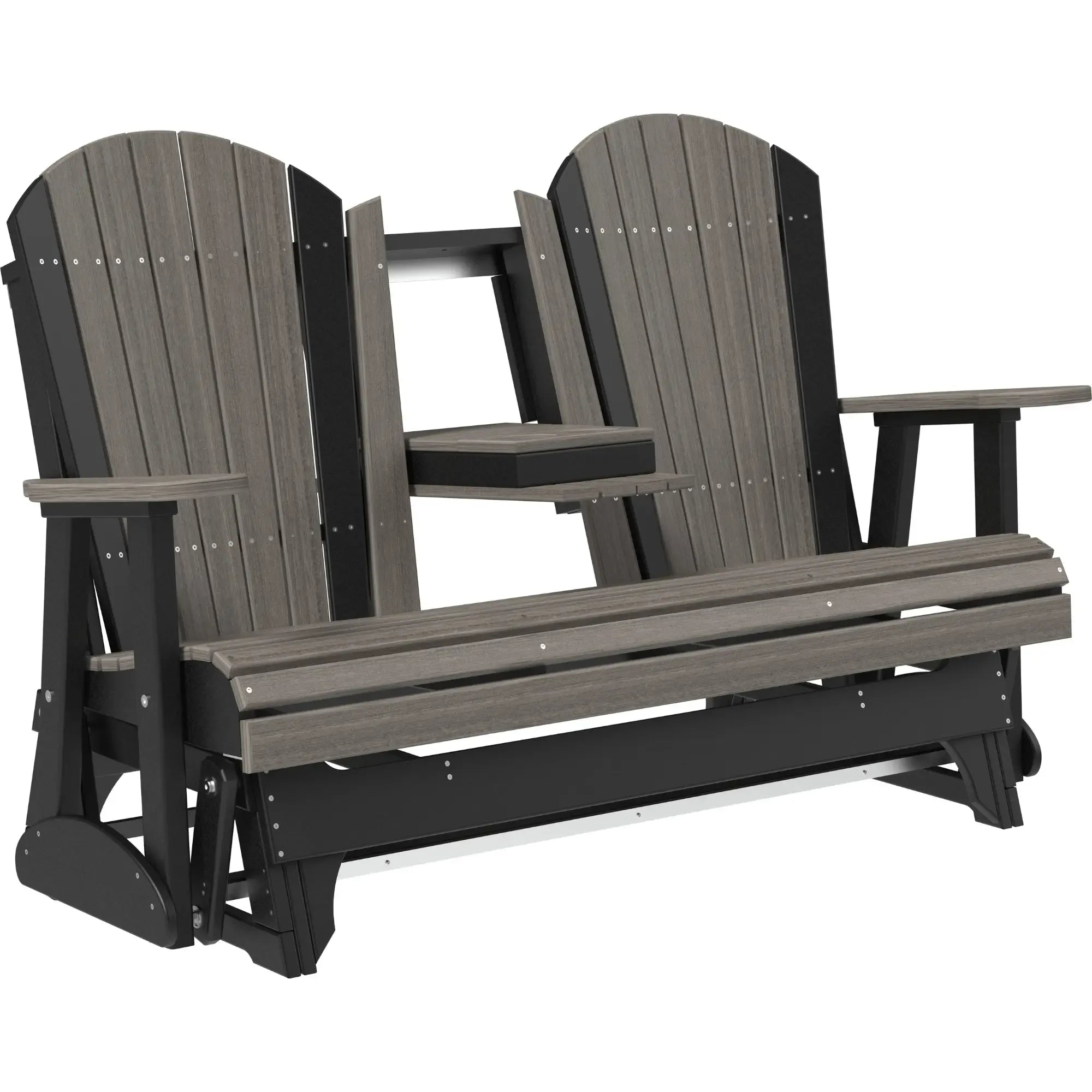 LuxCraft Adirondack Console 5-Foot Poly Composite Patio Glider