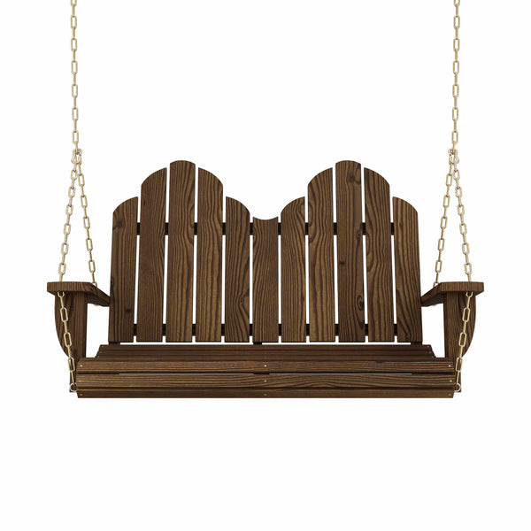 Amish Casual Adirondack Swing in Dark Walnut
