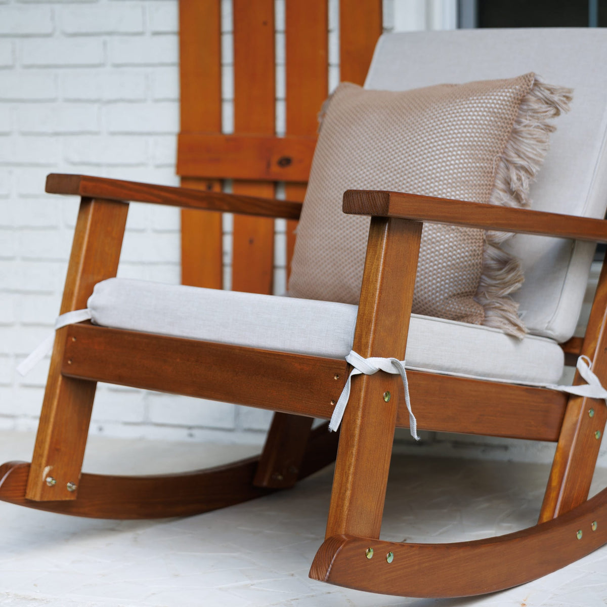 Amish Casual Deep Seated Outdoor Rocking Chair with Cushion