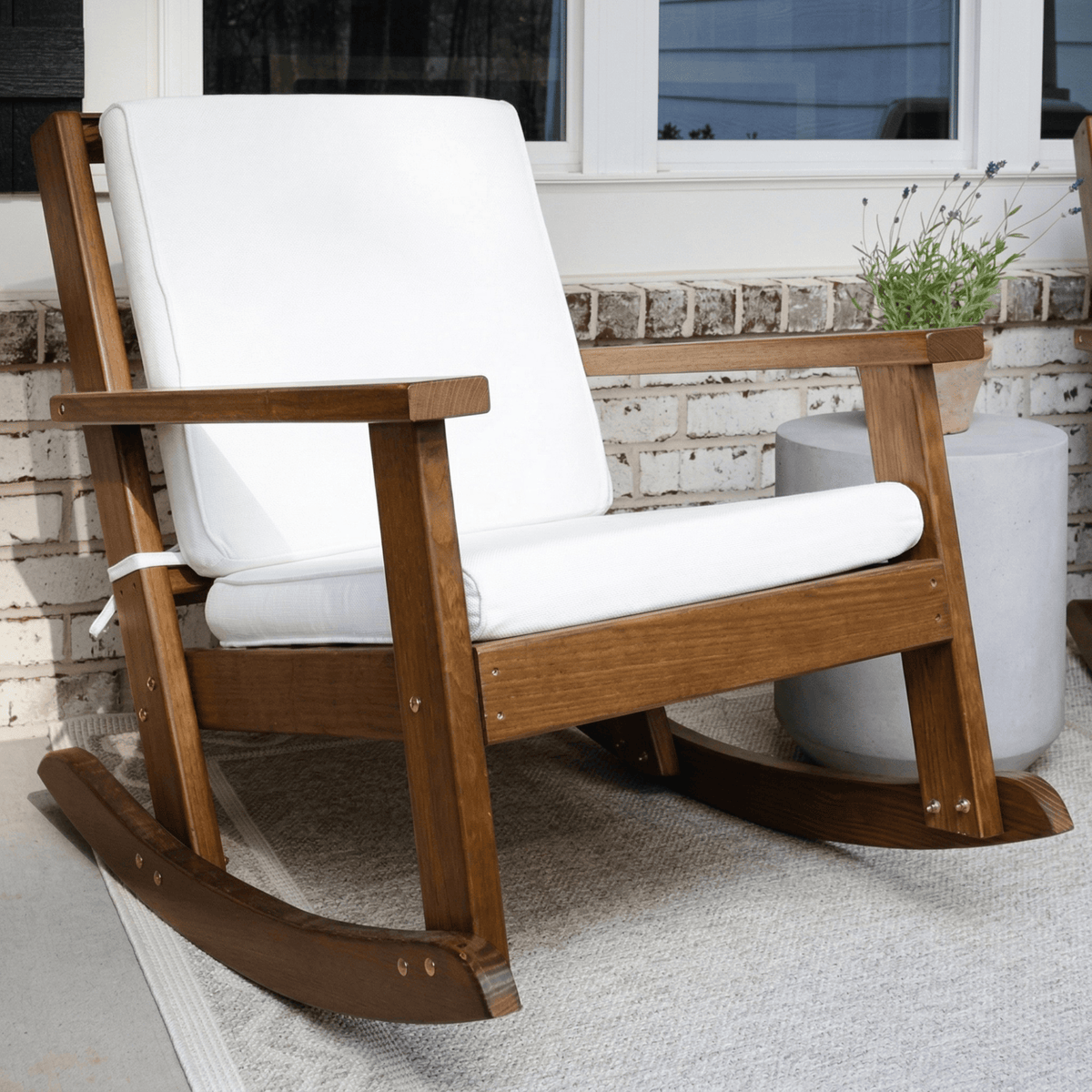 Amish Casual Deep Seated Outdoor Rocking Chair with Cushion