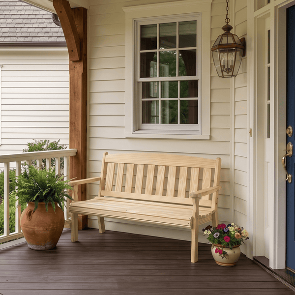 Amish Casual Mission Wooden Outdoor Bench