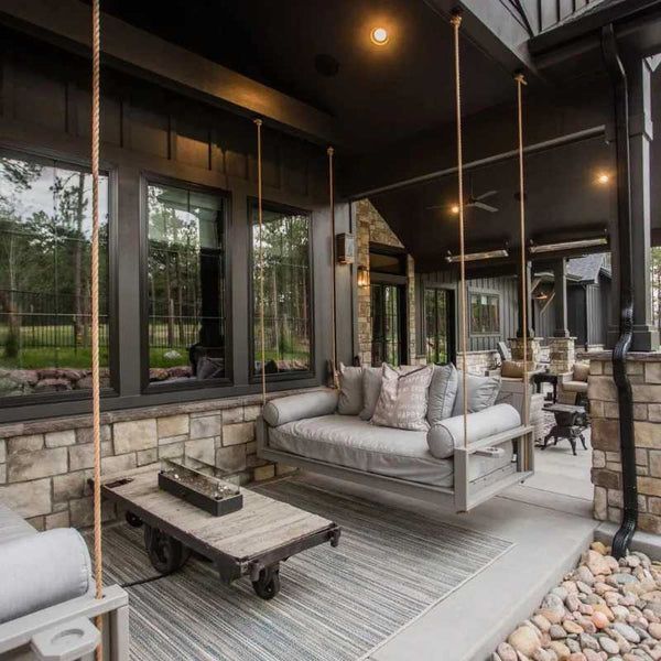 Customer Photo: Malvern Swing Bed in Dovetail Gray Paint