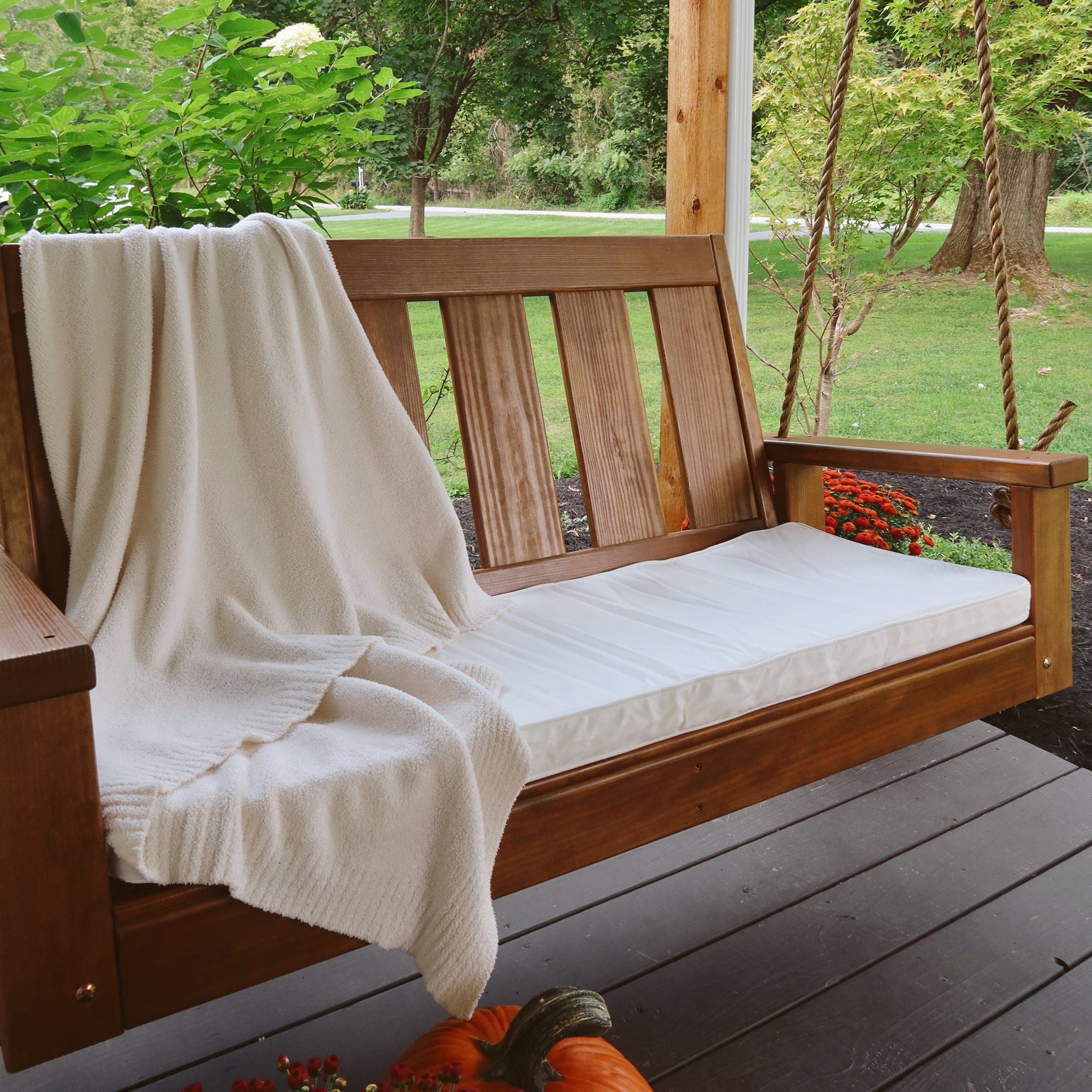 Porchgate Amish Heavy Duty 700 Lb Ardmore Porch Swing, 4 Foot in Oak Stain