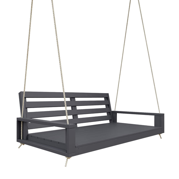 Amish Casual Waterford Hanging Bed Swing for Porch, 5 Ft Grey