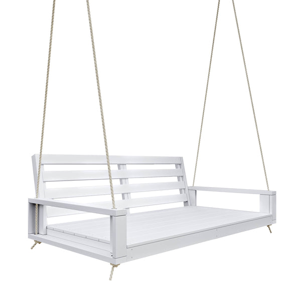 Amish Casual Waterford Hanging Bed Swing for Porch, 4 Ft White