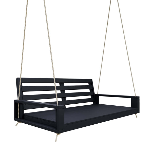 Amish Casual Waterford Hanging Bed Swing for Porch, Twin Black