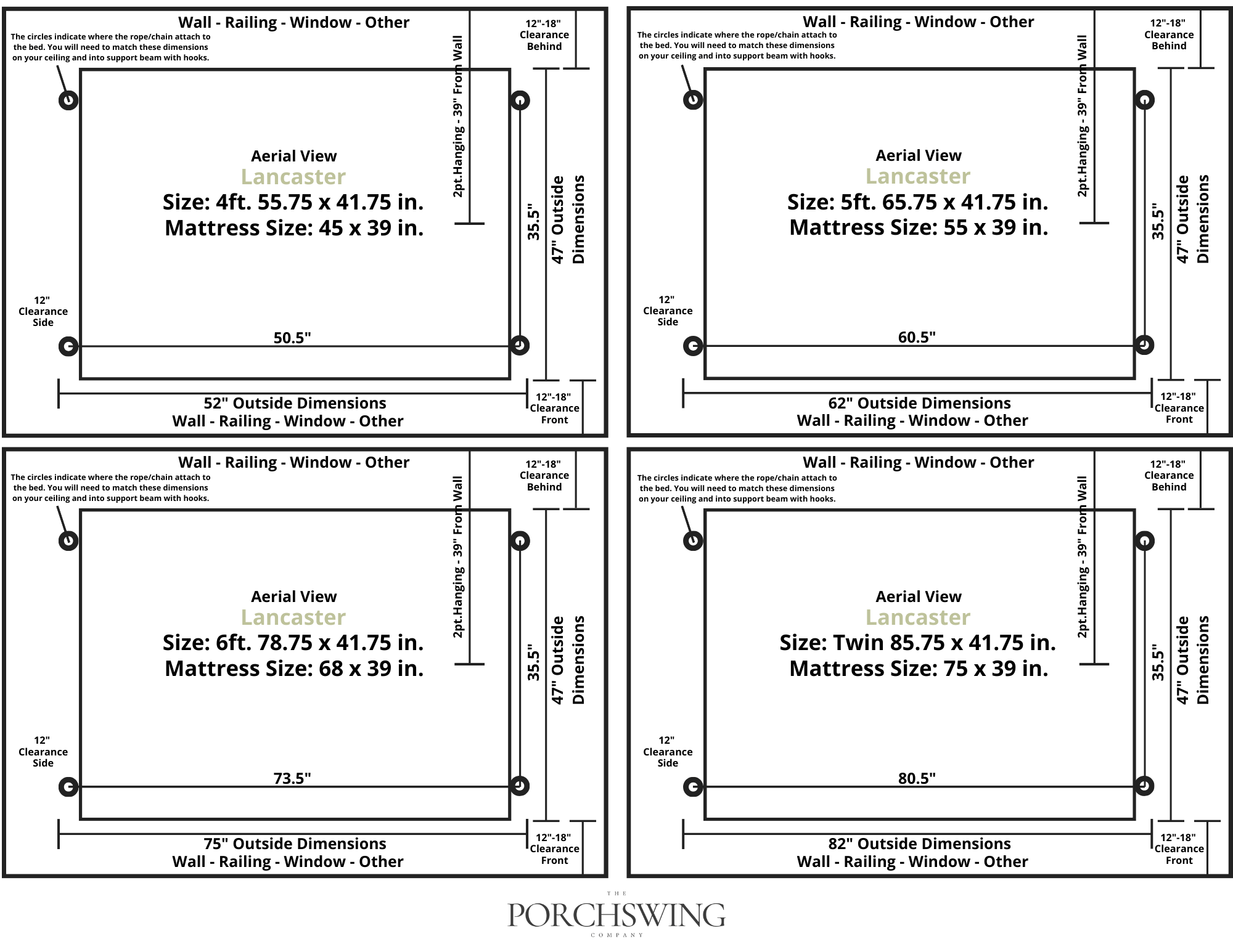 Amish Casual Lancaster Daybed Swing Bed, Full Cedar