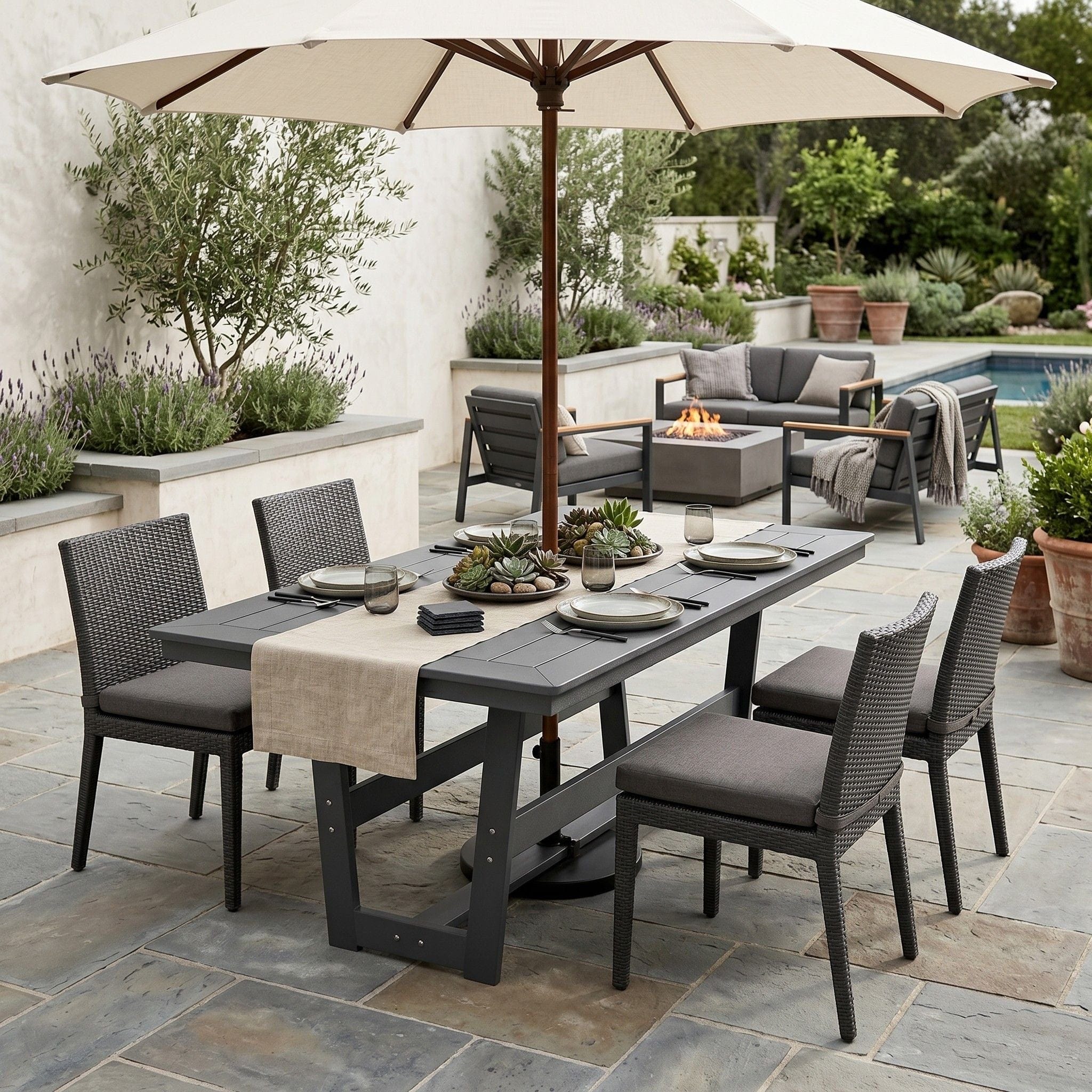 Berlin Gardens Hudson 70" Outdoor Poly Lumber Rectangular Dining Table