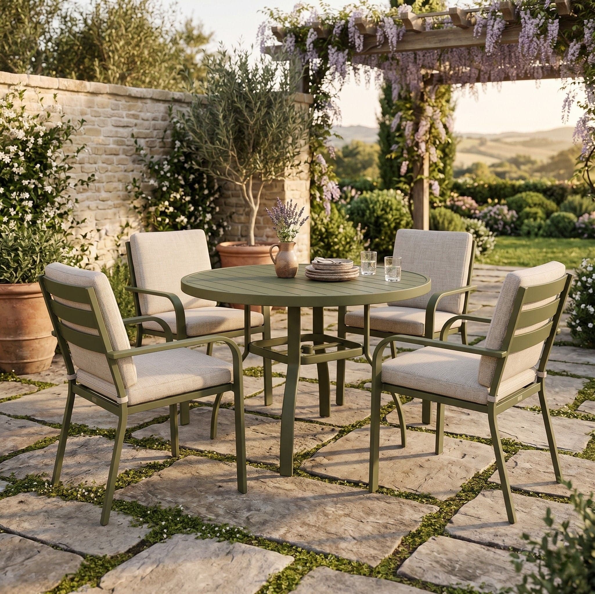 Berlin Gardens Murphy 42″ Aluminum Round Dining Table