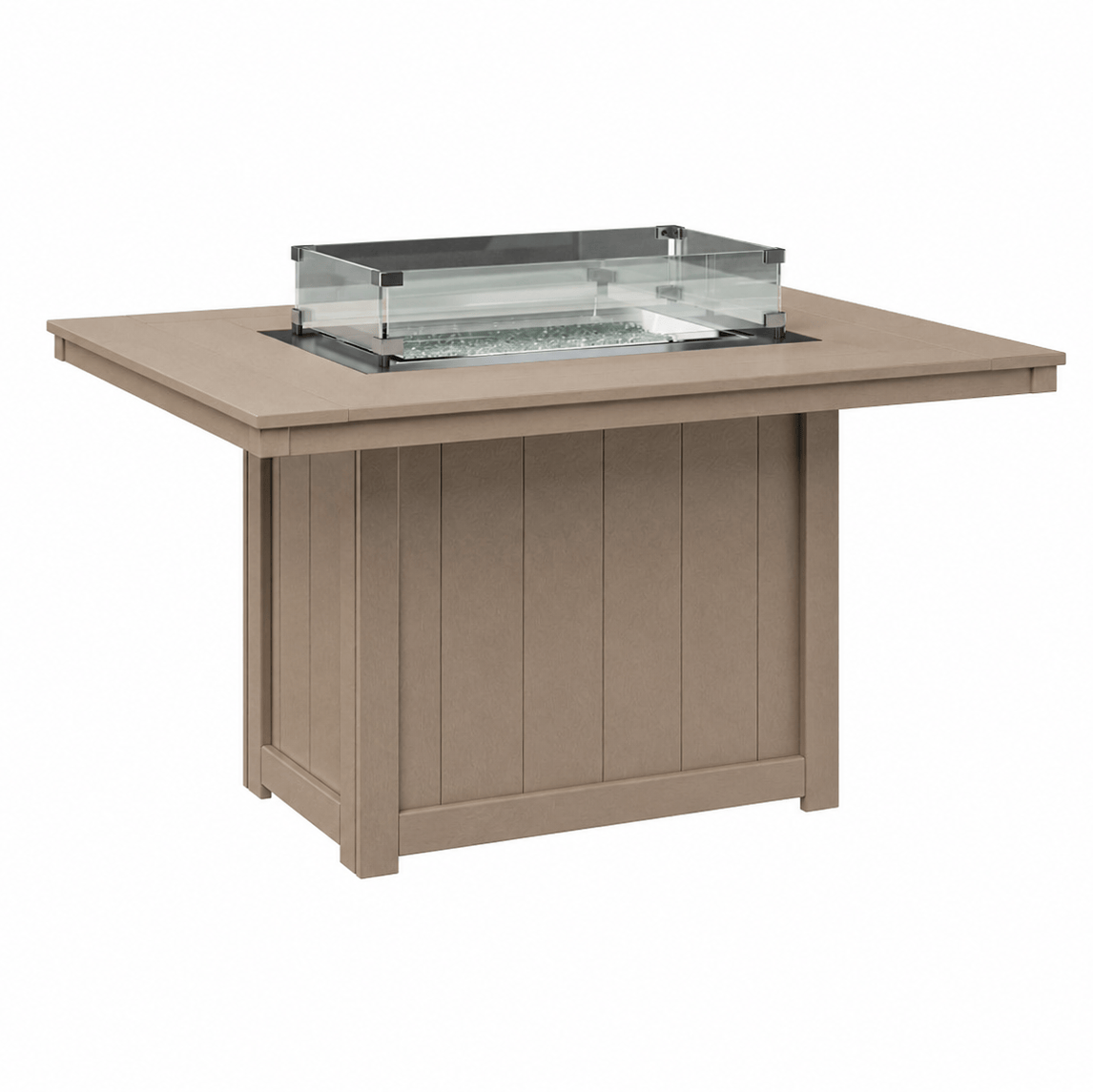 Berlin Gardens Donoma 54″ Rectangular Dining Poly Lumber Fire Pit Table