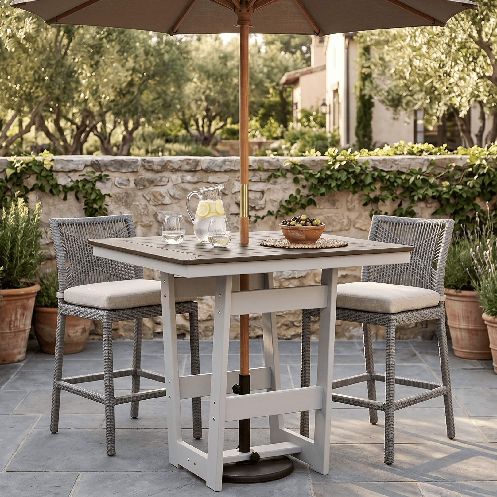 Berlin Gardens Hudson 40" Outdoor Poly Lumber Square Counter Height Table