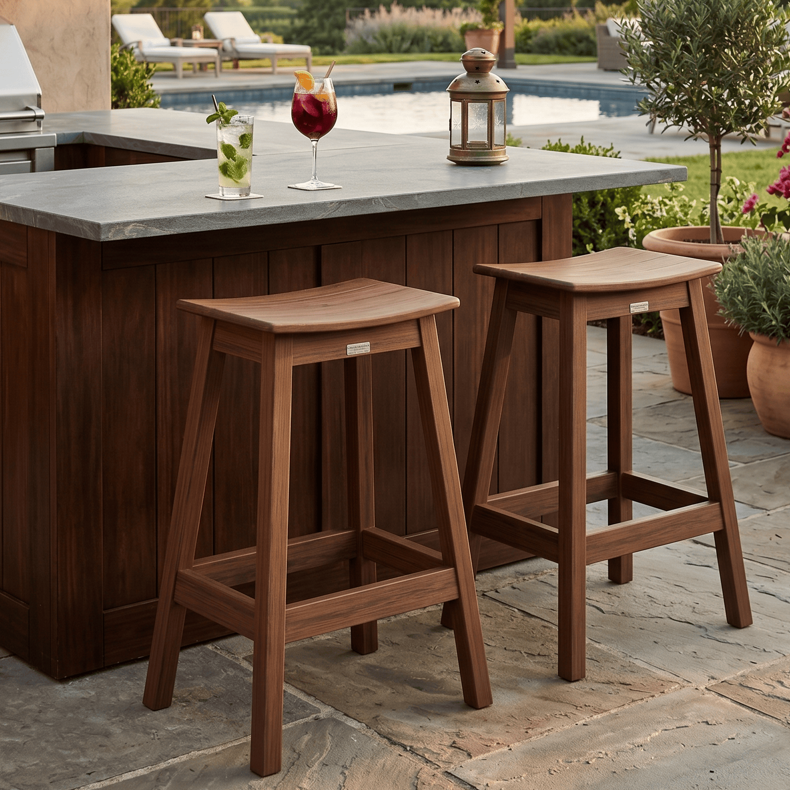 Berlin Gardens Saddle Poly Lumber Bar Stool