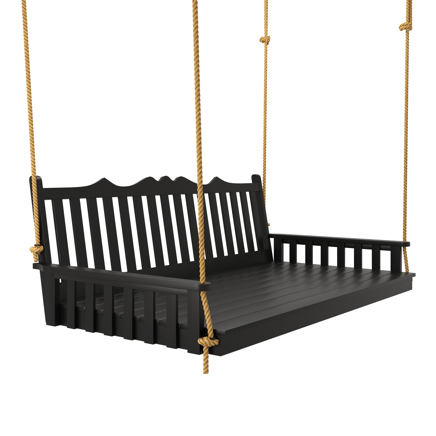 Keystone Amish Co. 4 Foot York Porch Swing Bed, Black Paint